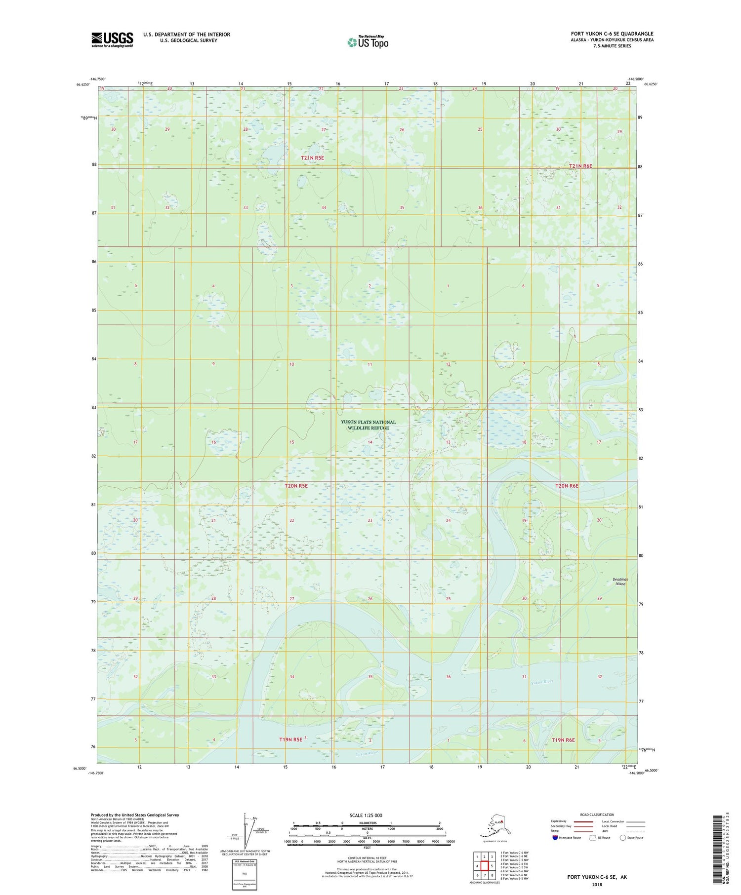 Fort Yukon C-6 SE Alaska US Topo Map Image