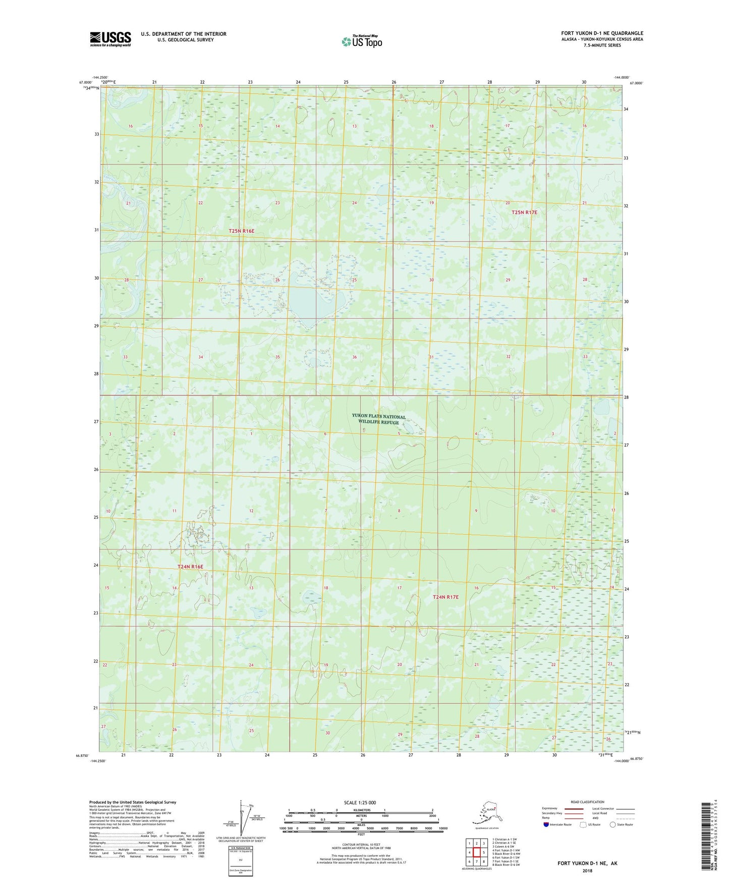 Fort Yukon D-1 NE Alaska US Topo Map Image