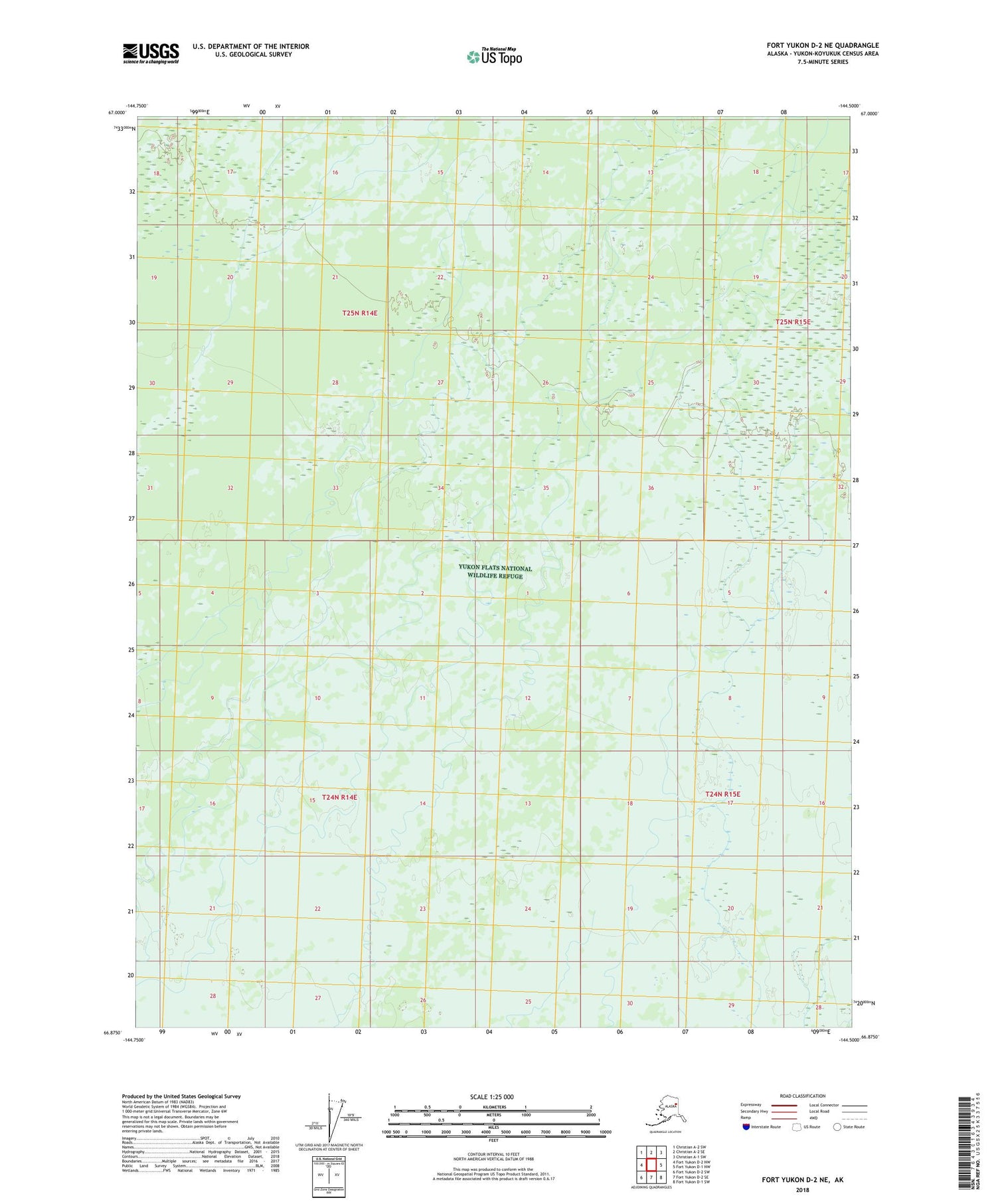 Fort Yukon D-2 NE Alaska US Topo Map Image