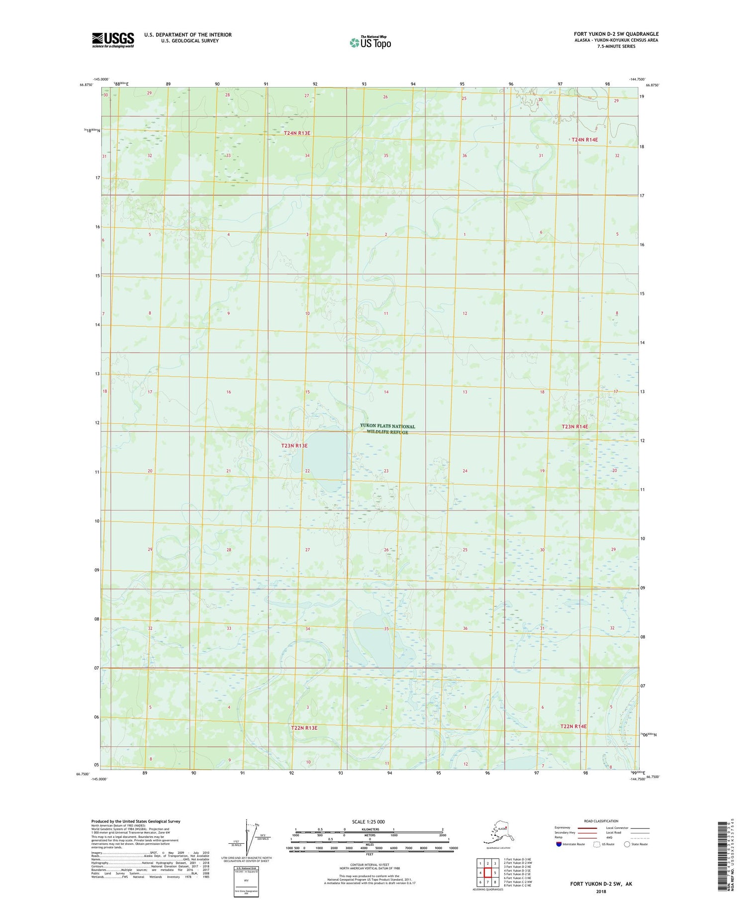 Fort Yukon D-2 SW Alaska US Topo Map Image