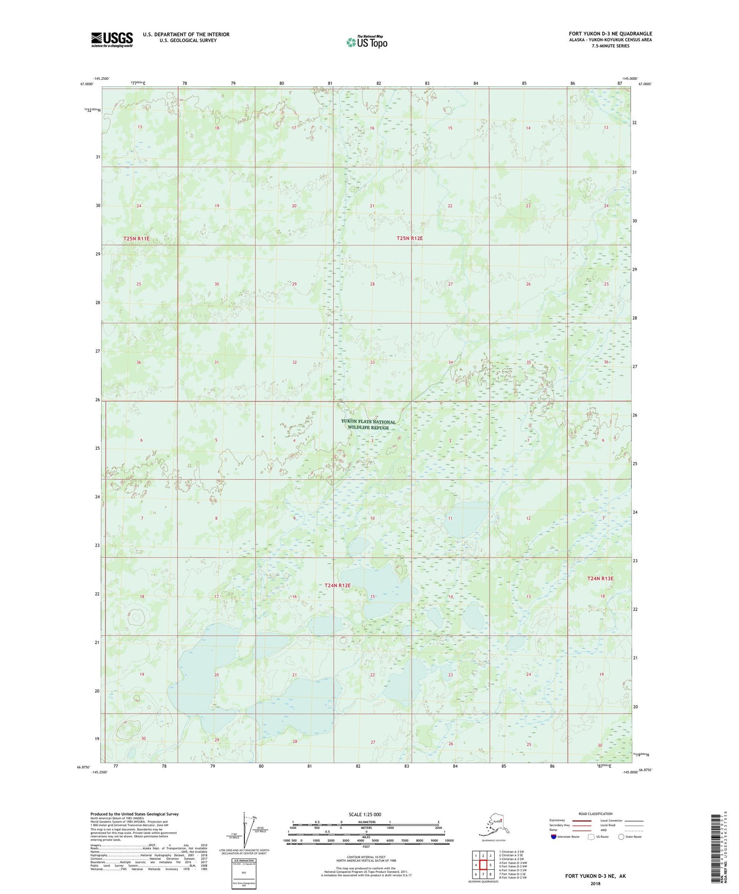 Fort Yukon D-3 NE Alaska US Topo Map Image
