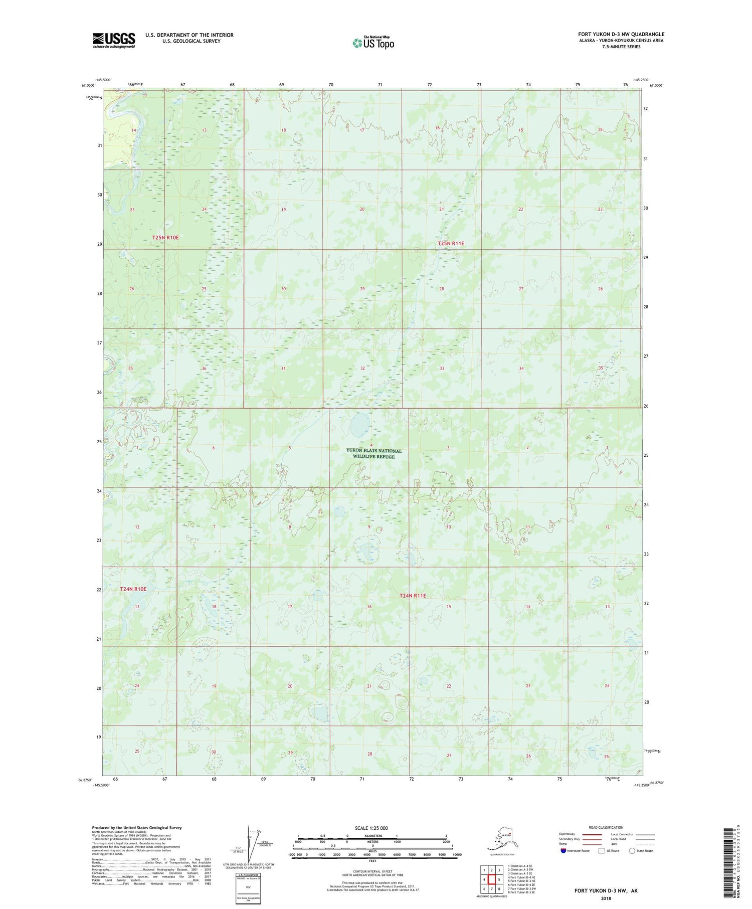 Fort Yukon D-3 NW Alaska US Topo Map Image