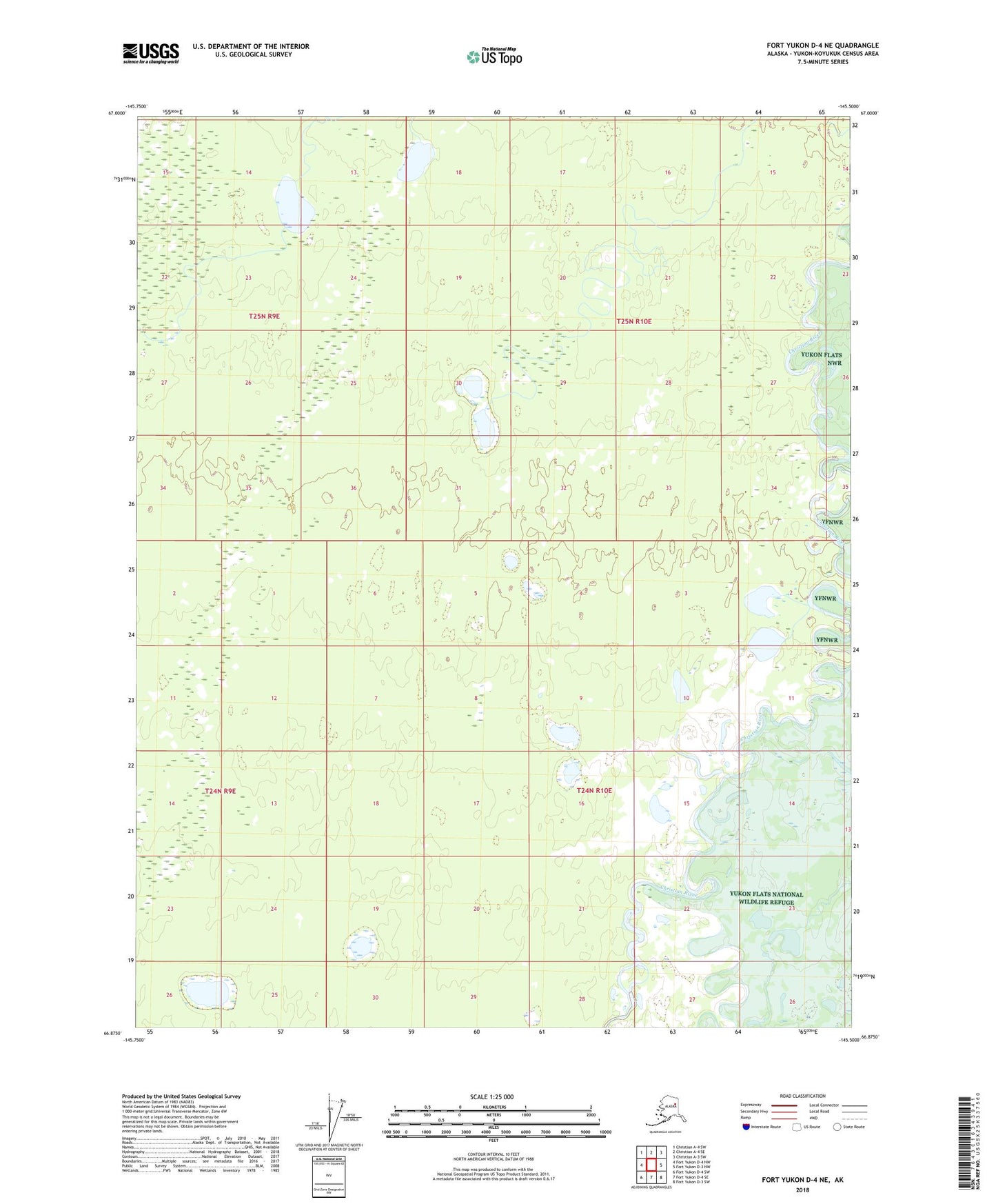 Fort Yukon D-4 NE Alaska US Topo Map Image