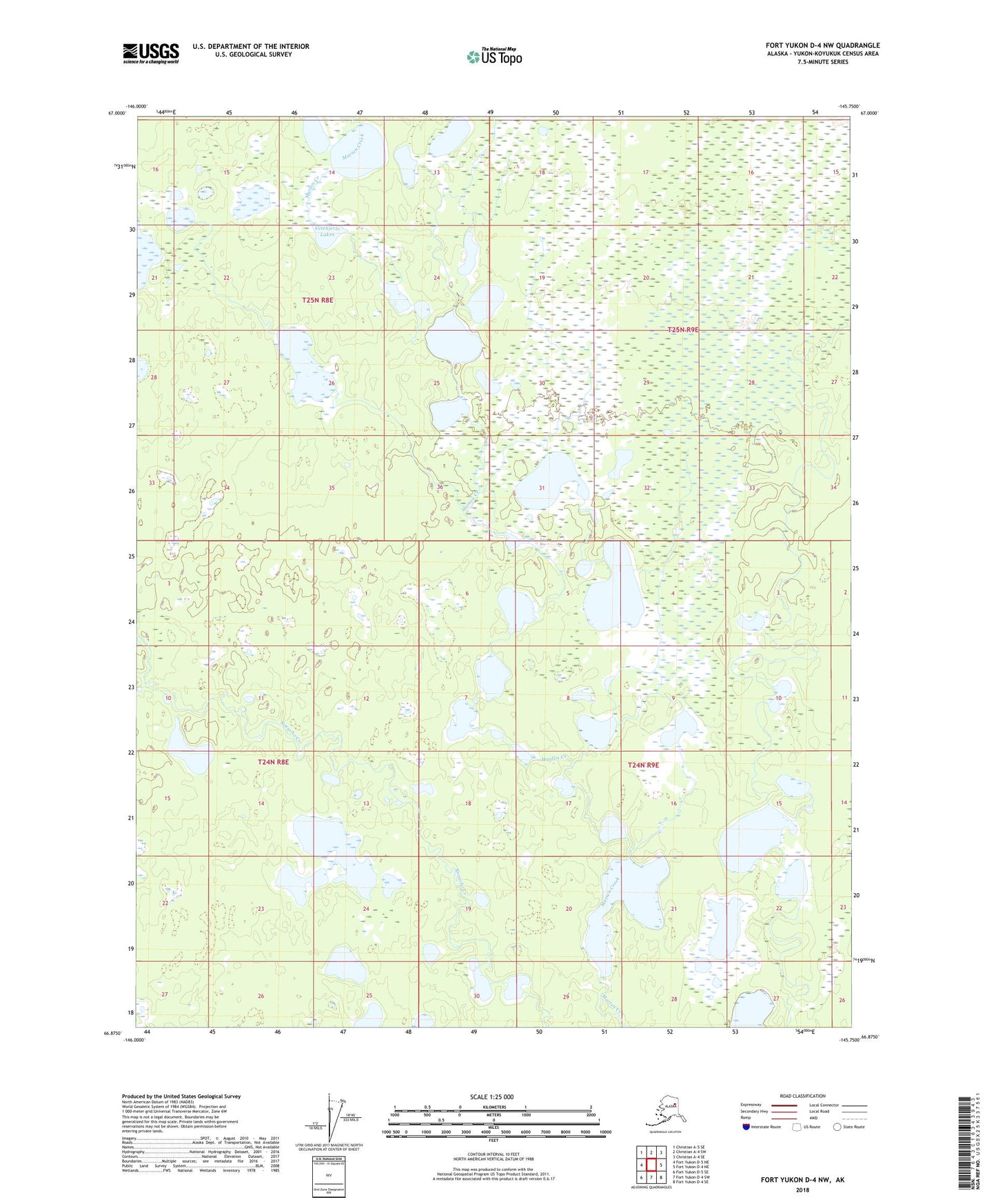 Fort Yukon D-4 NW Alaska US Topo Map Image