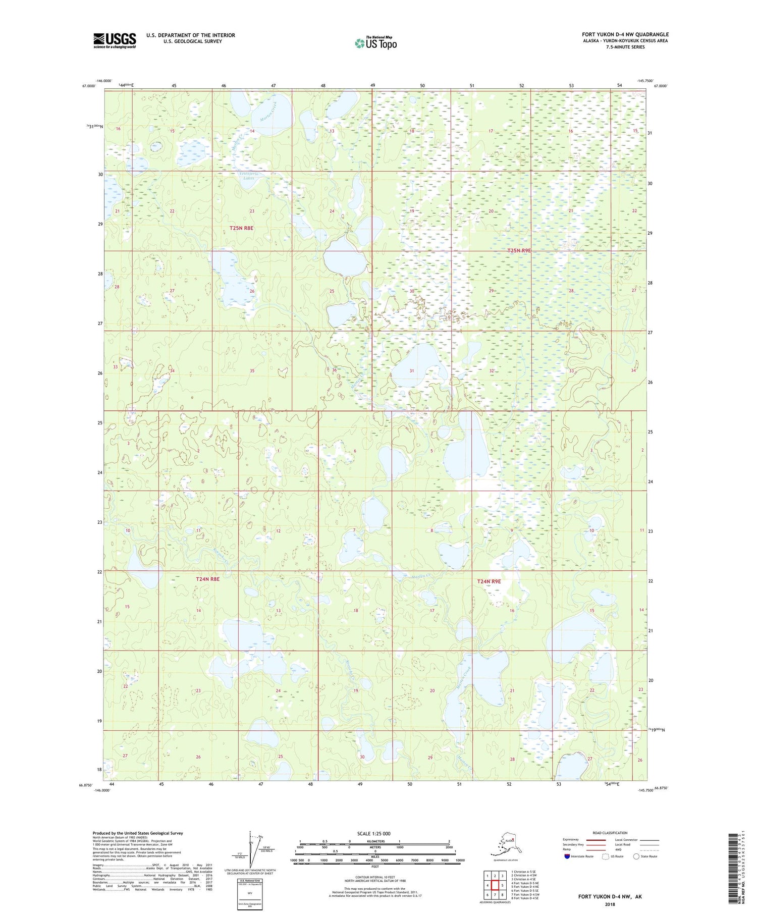 Fort Yukon D-4 NW Alaska US Topo Map Image
