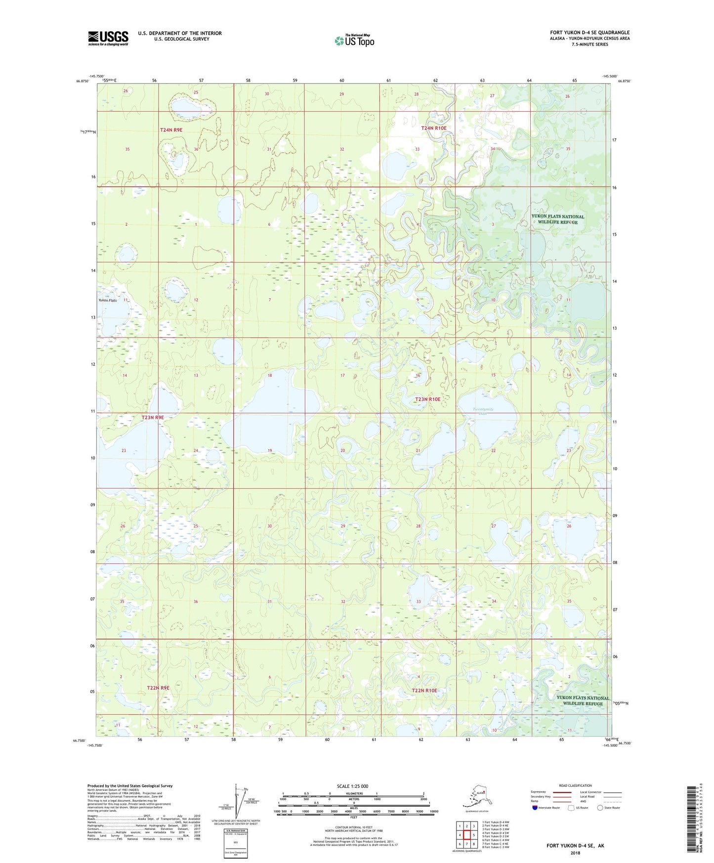 Fort Yukon D-4 SE Alaska US Topo Map Image