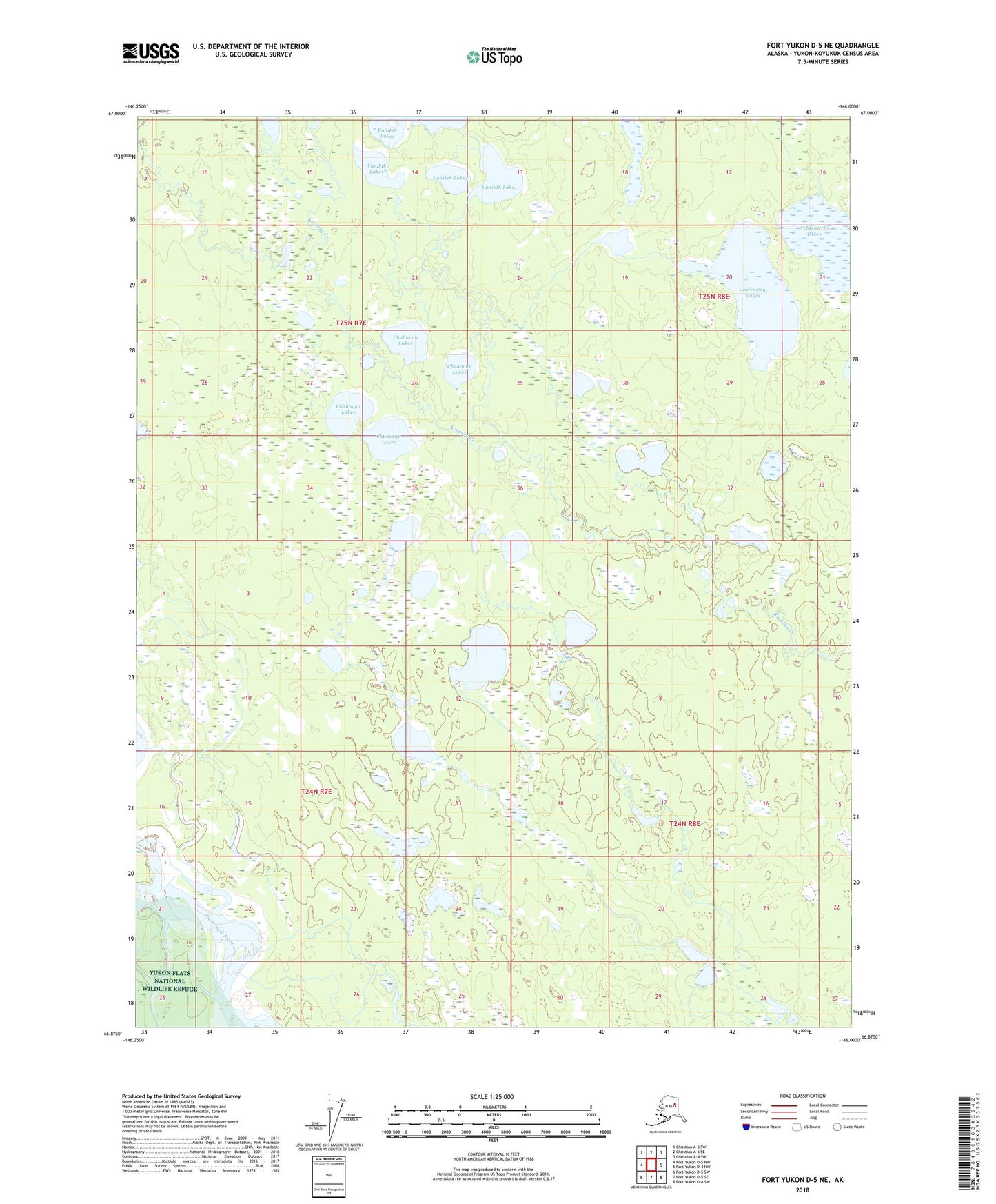 Fort Yukon D-5 NE Alaska US Topo Map Image