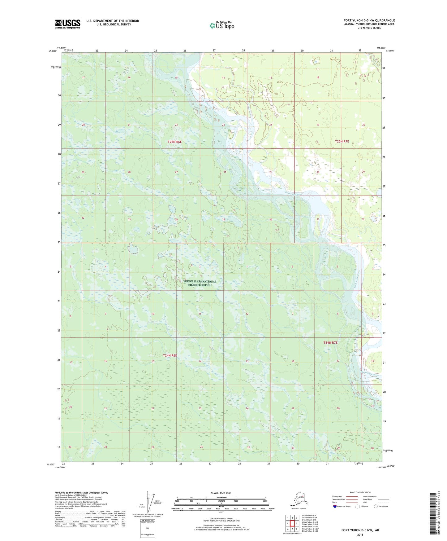 Fort Yukon D-5 NW Alaska US Topo Map Image
