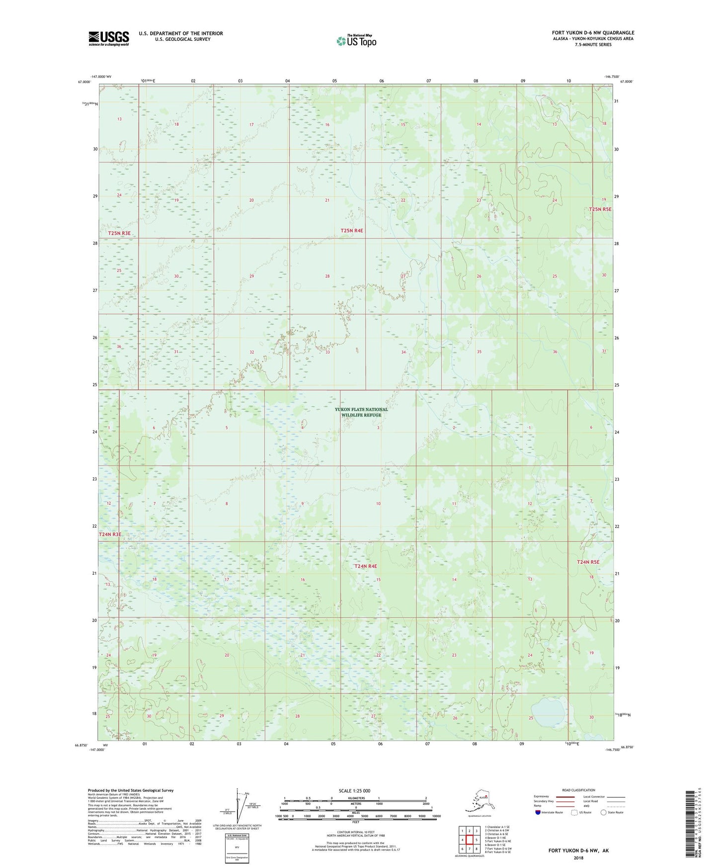 Fort Yukon D-6 NW Alaska US Topo Map Image