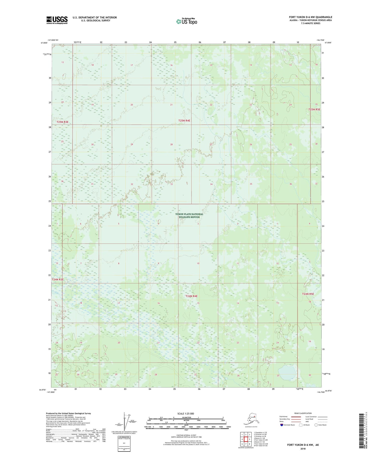 Fort Yukon D-6 NW Alaska US Topo Map Image