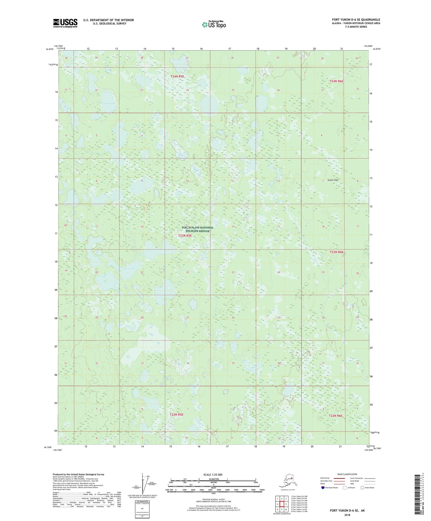 Fort Yukon D-6 SE Alaska US Topo Map Image