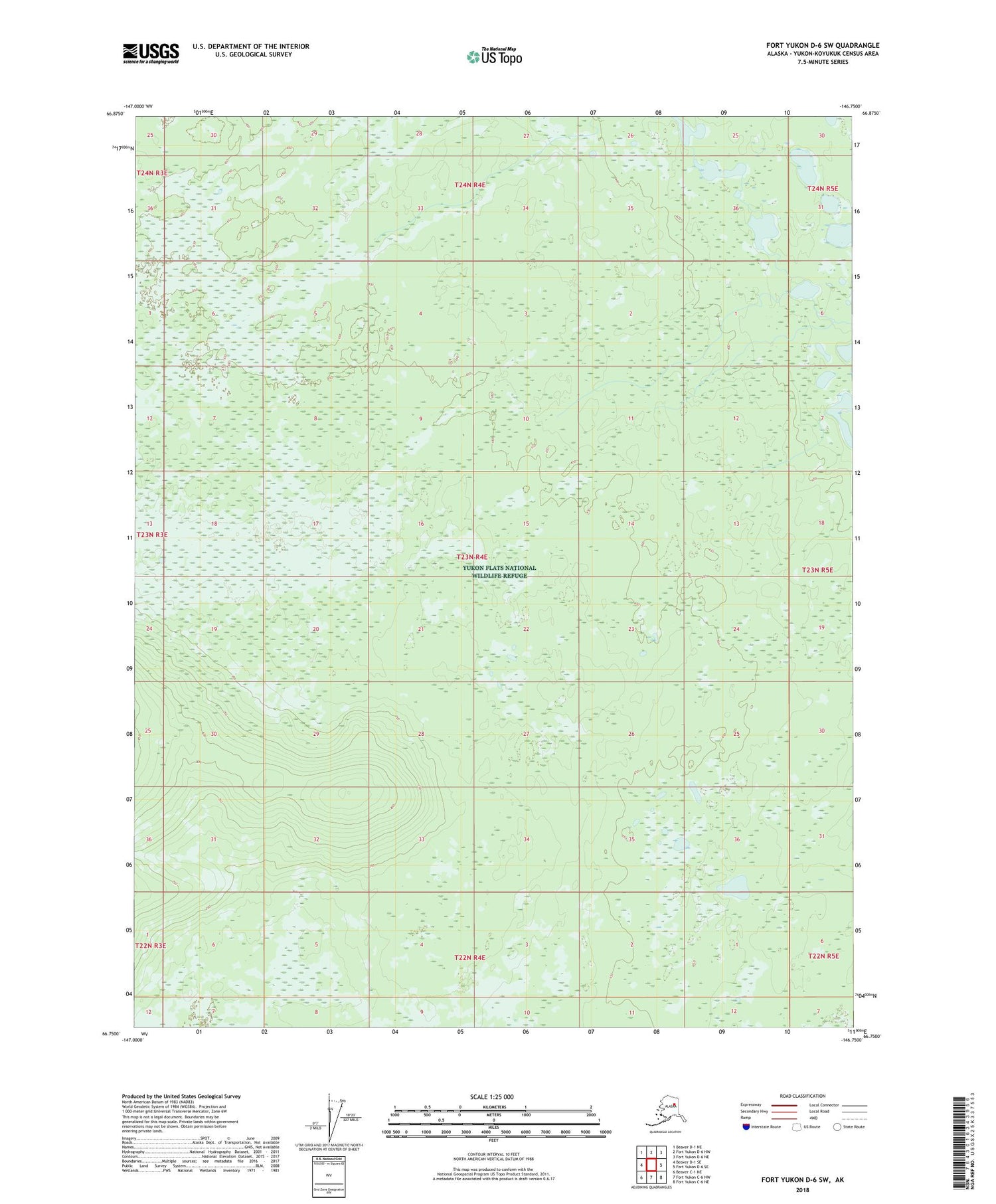 Fort Yukon D-6 SW Alaska US Topo Map Image