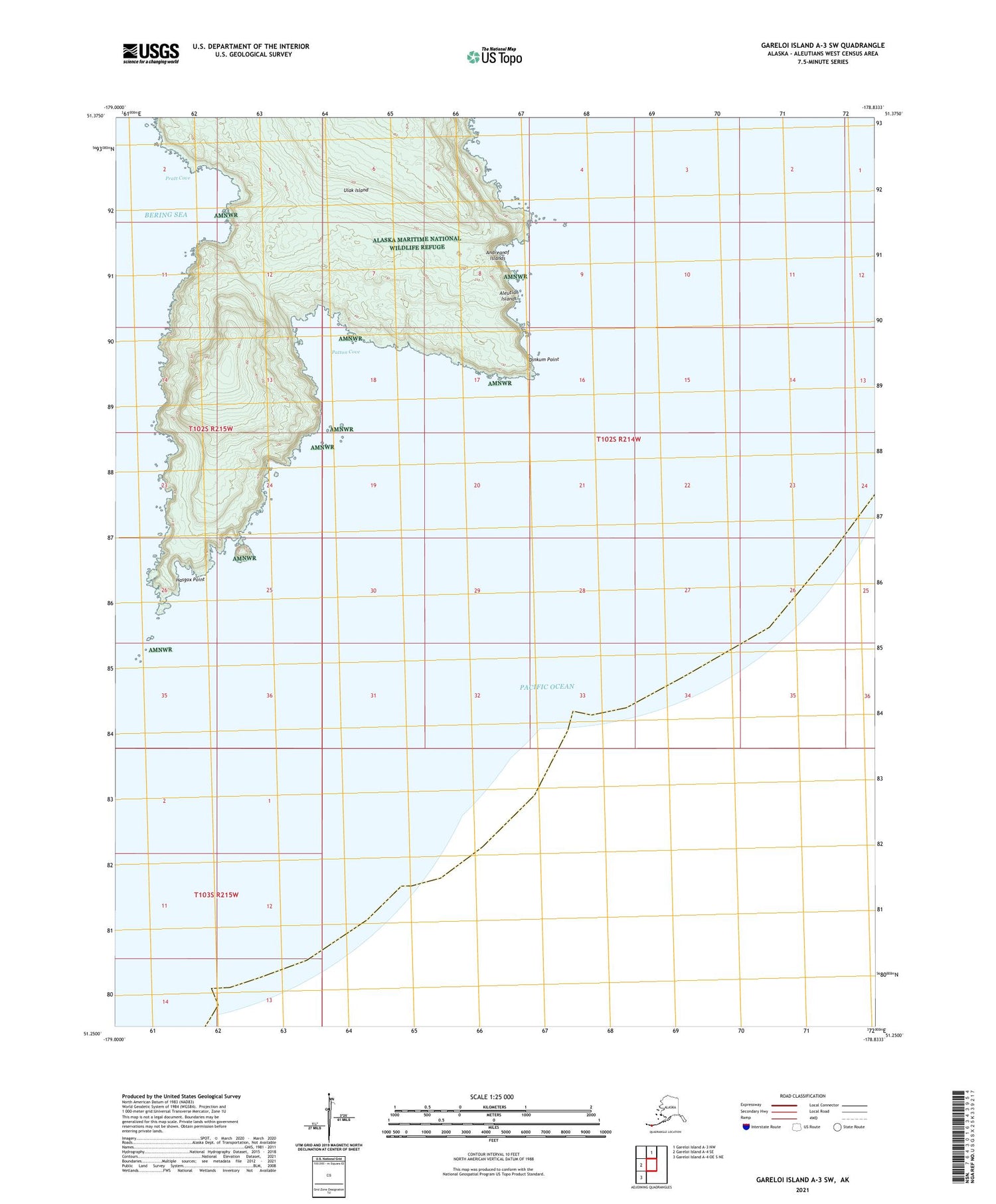 Gareloi Island A-3 SW Alaska US Topo Map Image