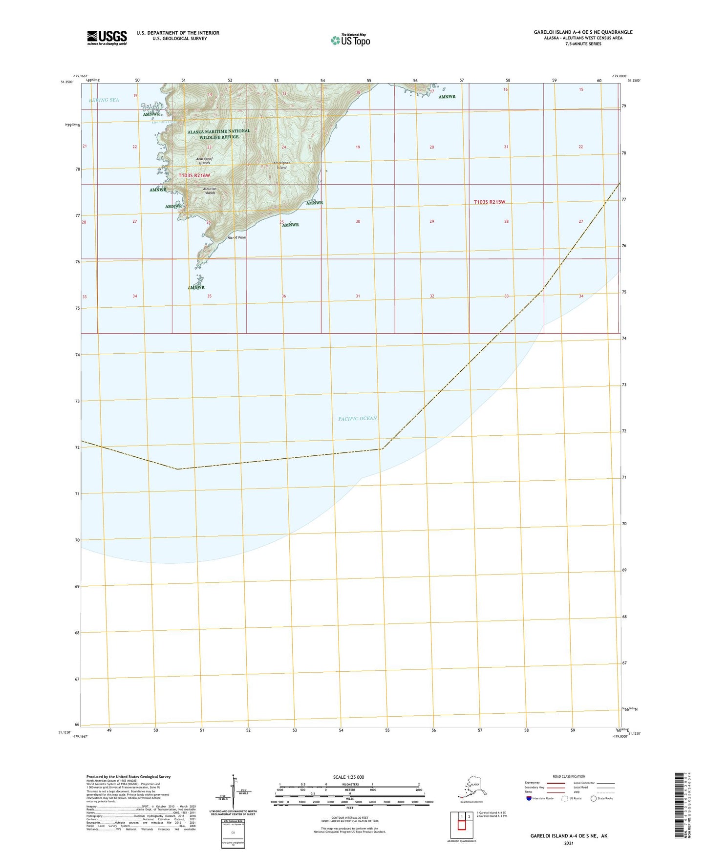 Gareloi Island A-4 OE S NE Alaska US Topo Map Image