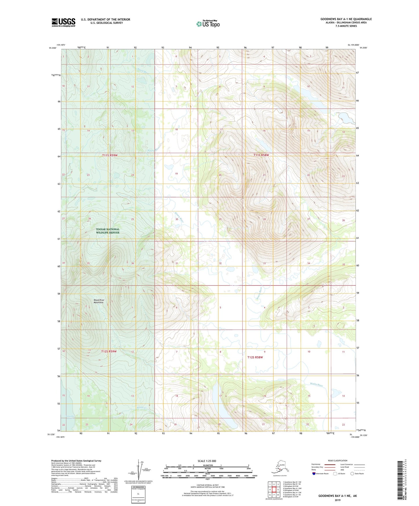 Goodnews Bay A-1 NE Alaska US Topo Map Image