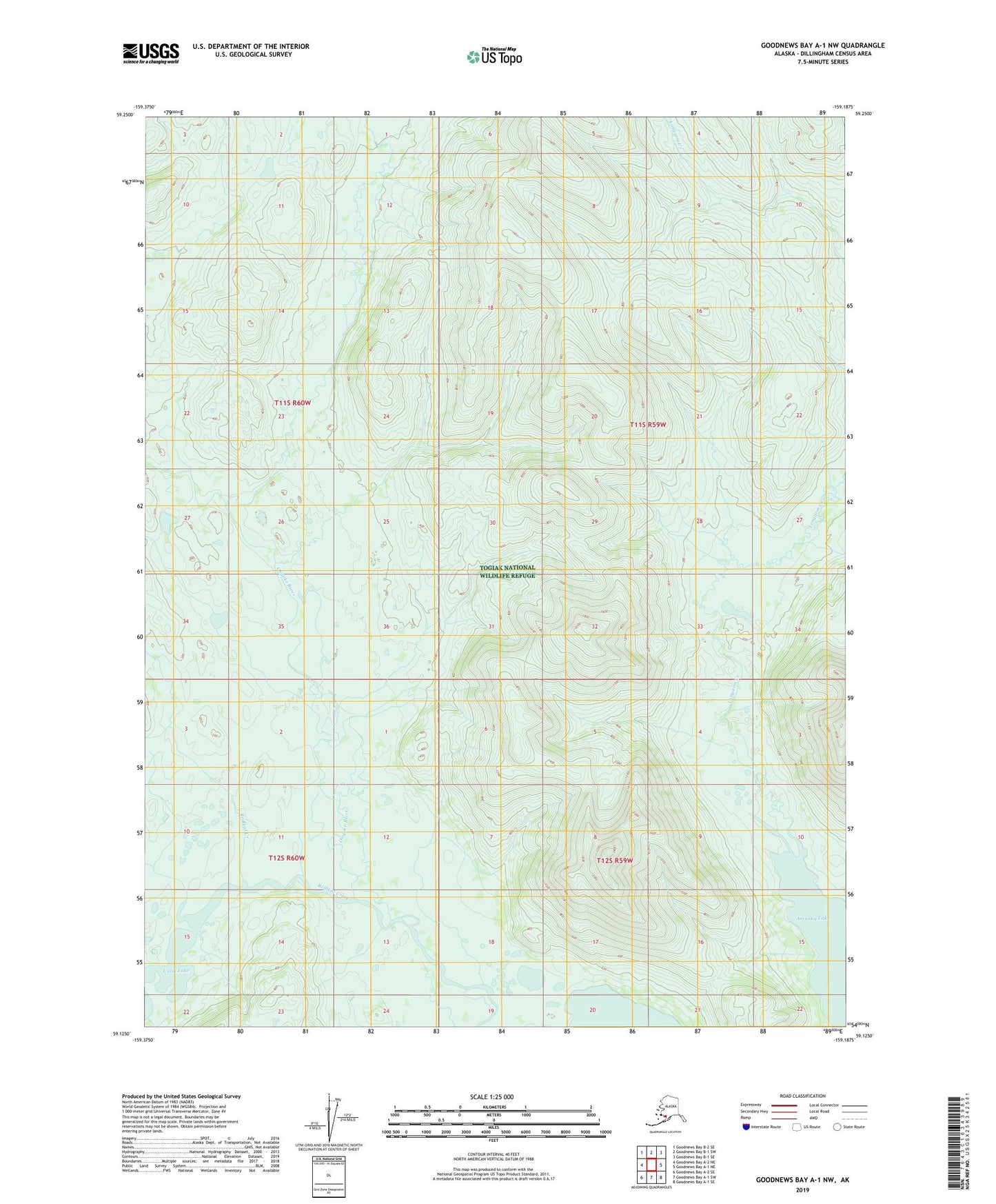 Goodnews Bay A-1 NW Alaska US Topo Map Image