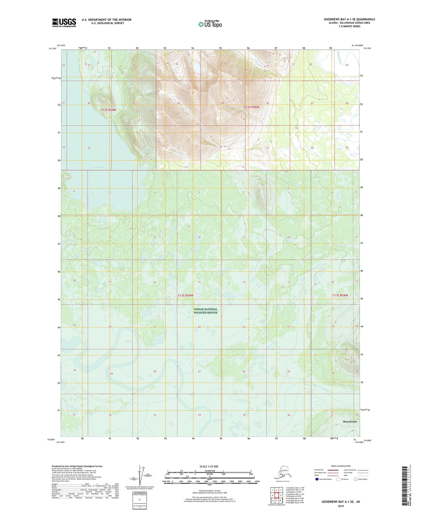 Goodnews Bay A-1 SE Alaska US Topo Map Image