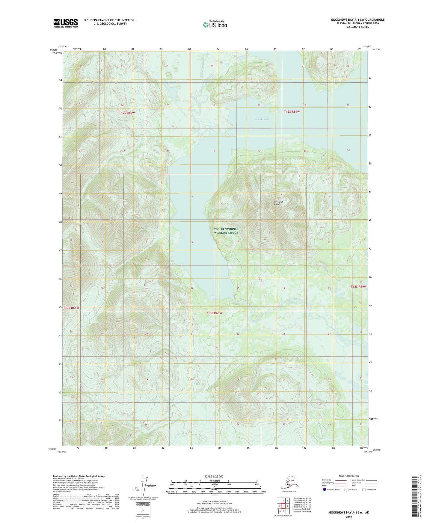 Goodnews Bay A-1 SW Alaska US Topo Map Image