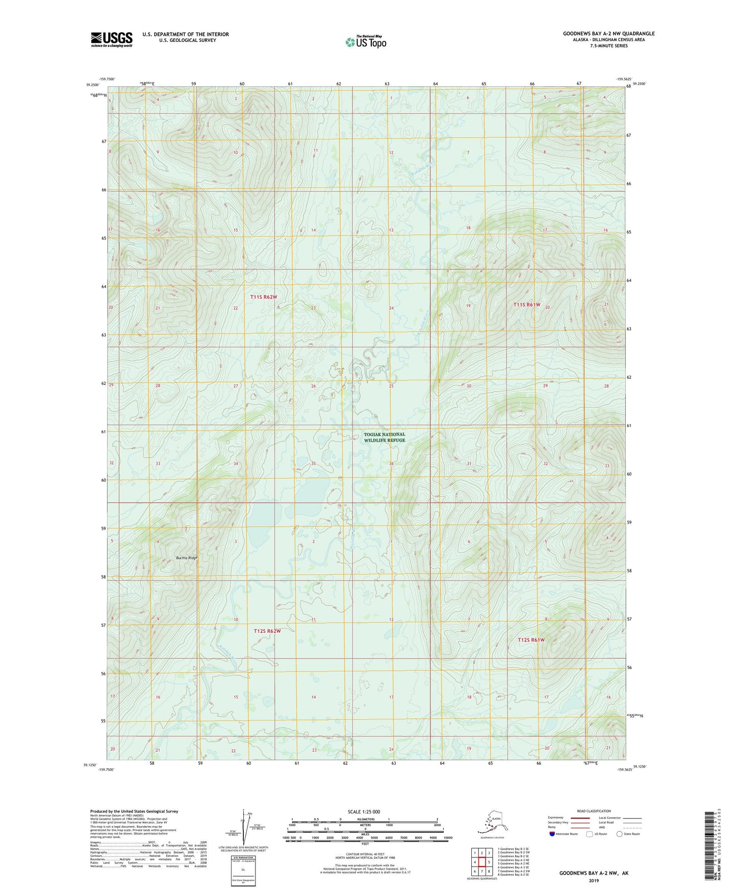 Goodnews Bay A-2 NW Alaska US Topo Map Image