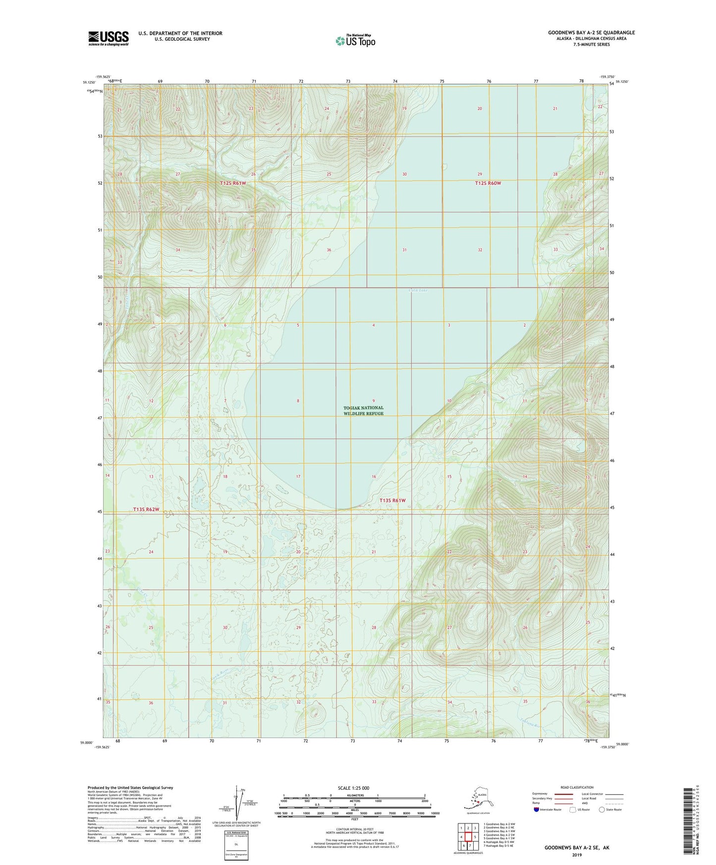 Goodnews Bay A-2 SE Alaska US Topo Map Image