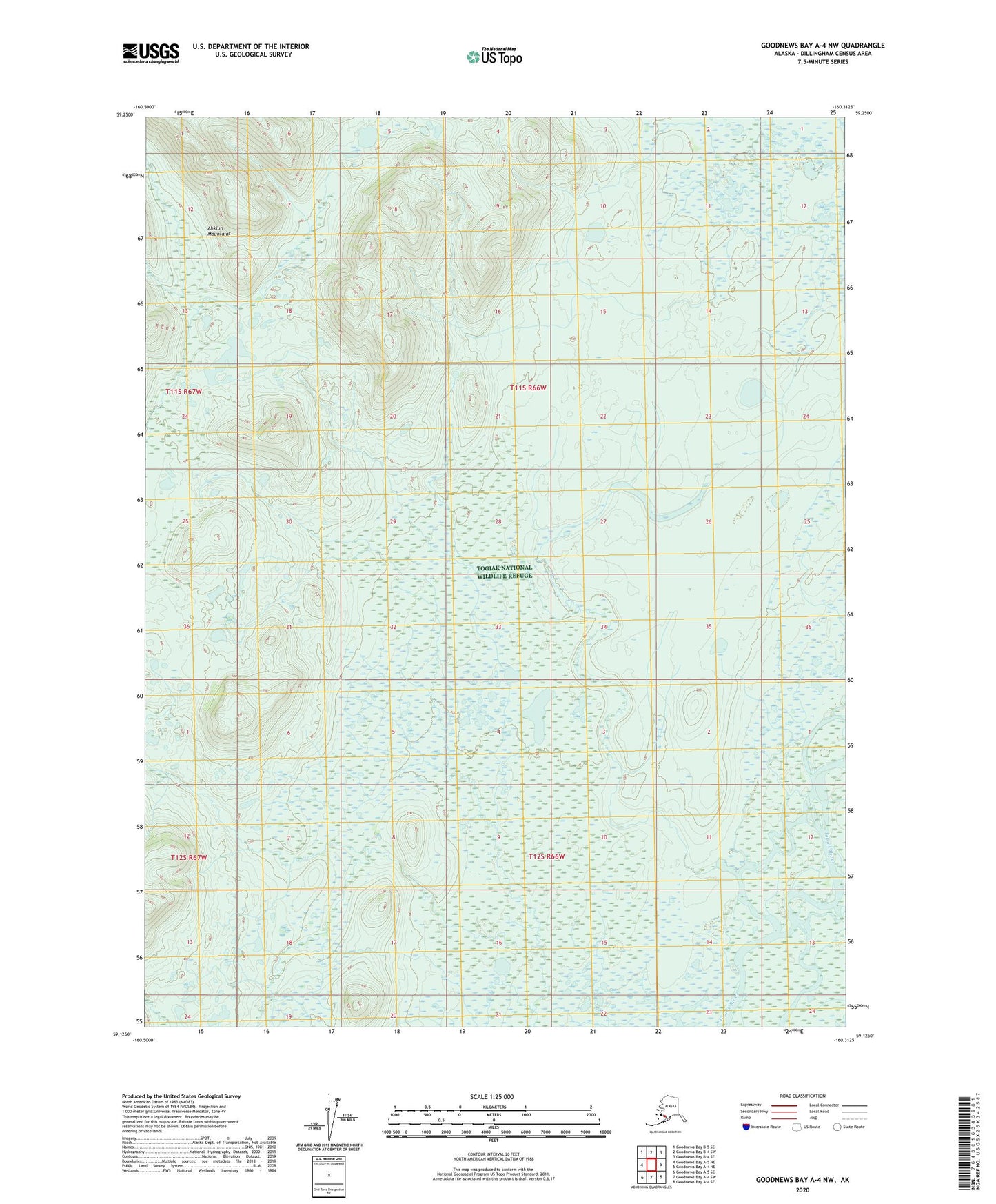 Goodnews Bay A-4 NW Alaska US Topo Map Image