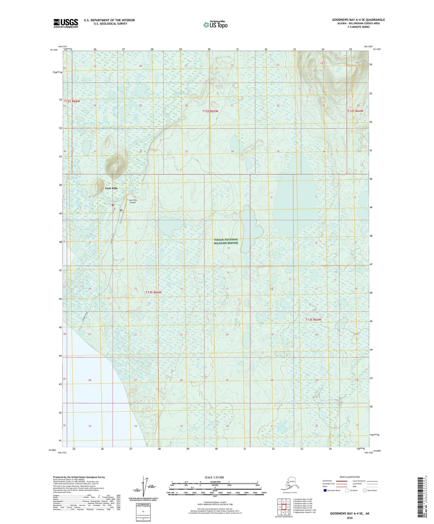 Goodnews Bay A-4 SE Alaska US Topo Map Image