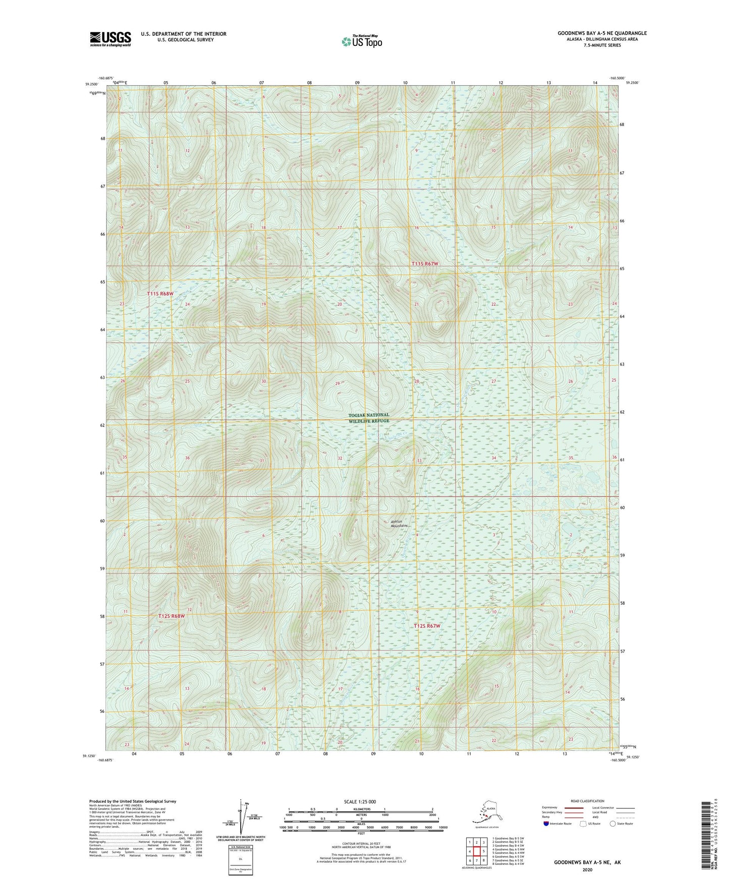 Goodnews Bay A-5 NE Alaska US Topo Map Image