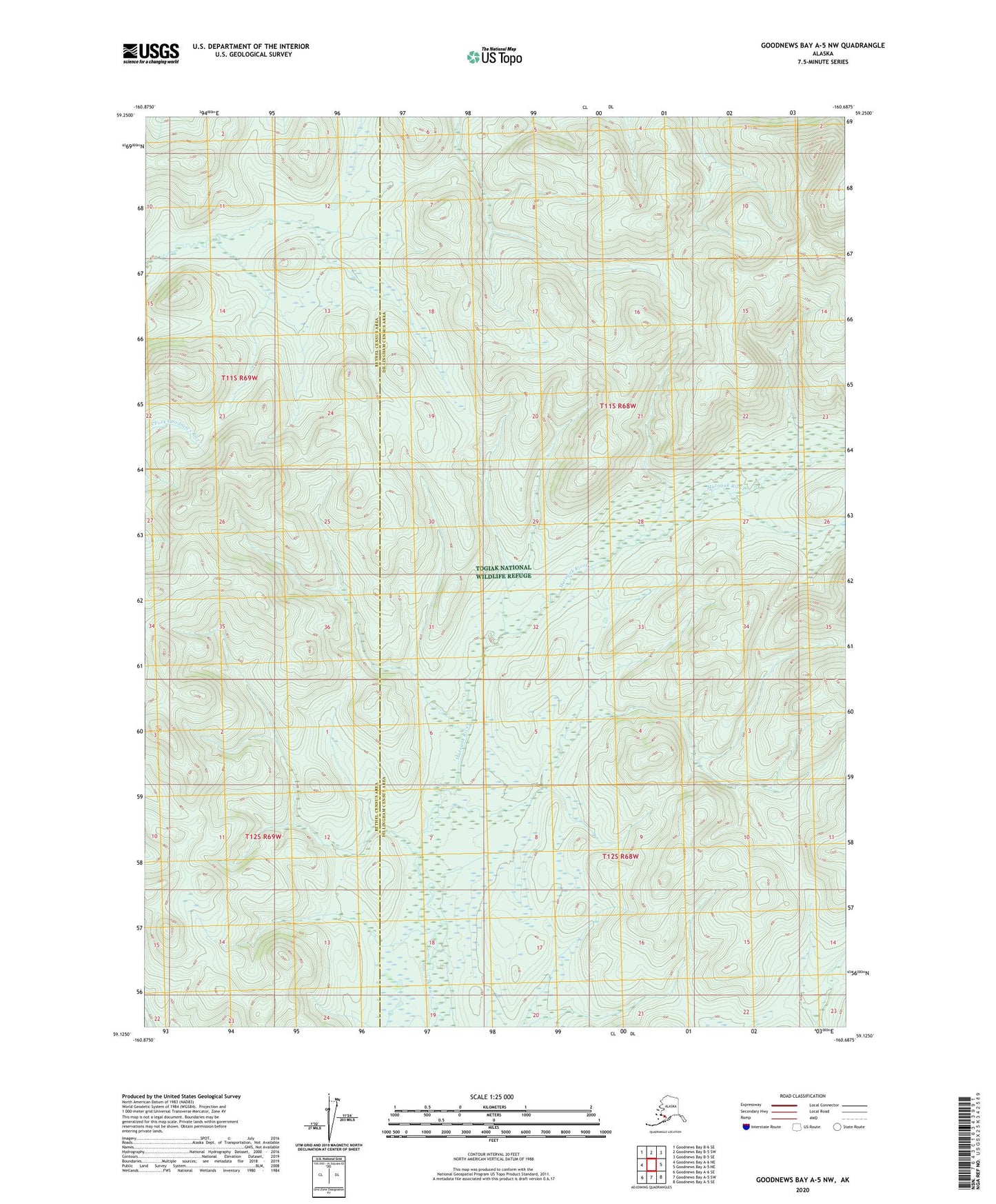 Goodnews Bay A-5 NW Alaska US Topo Map Image