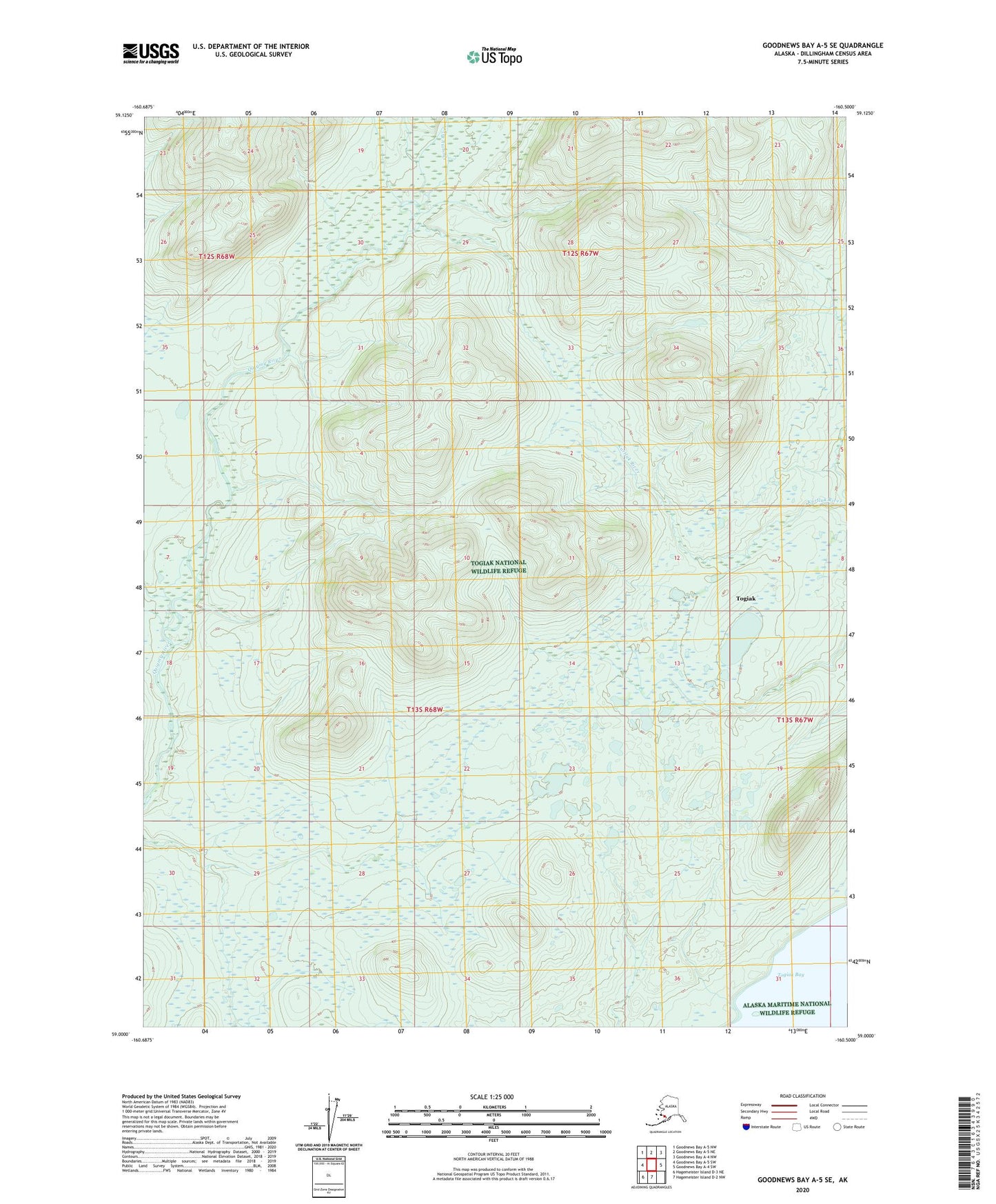 Goodnews Bay A-5 SE Alaska US Topo Map Image