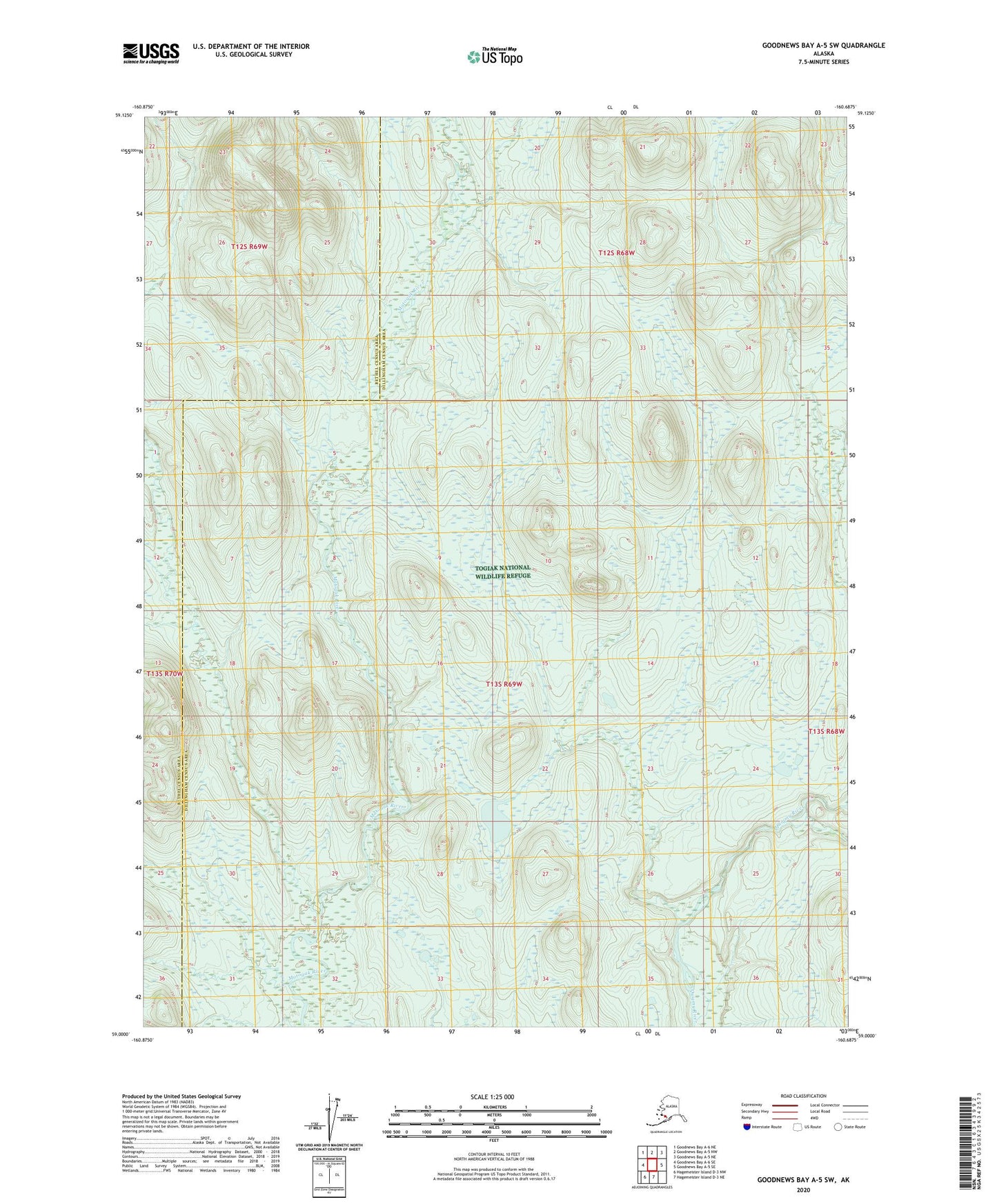 Goodnews Bay A-5 SW Alaska US Topo Map Image
