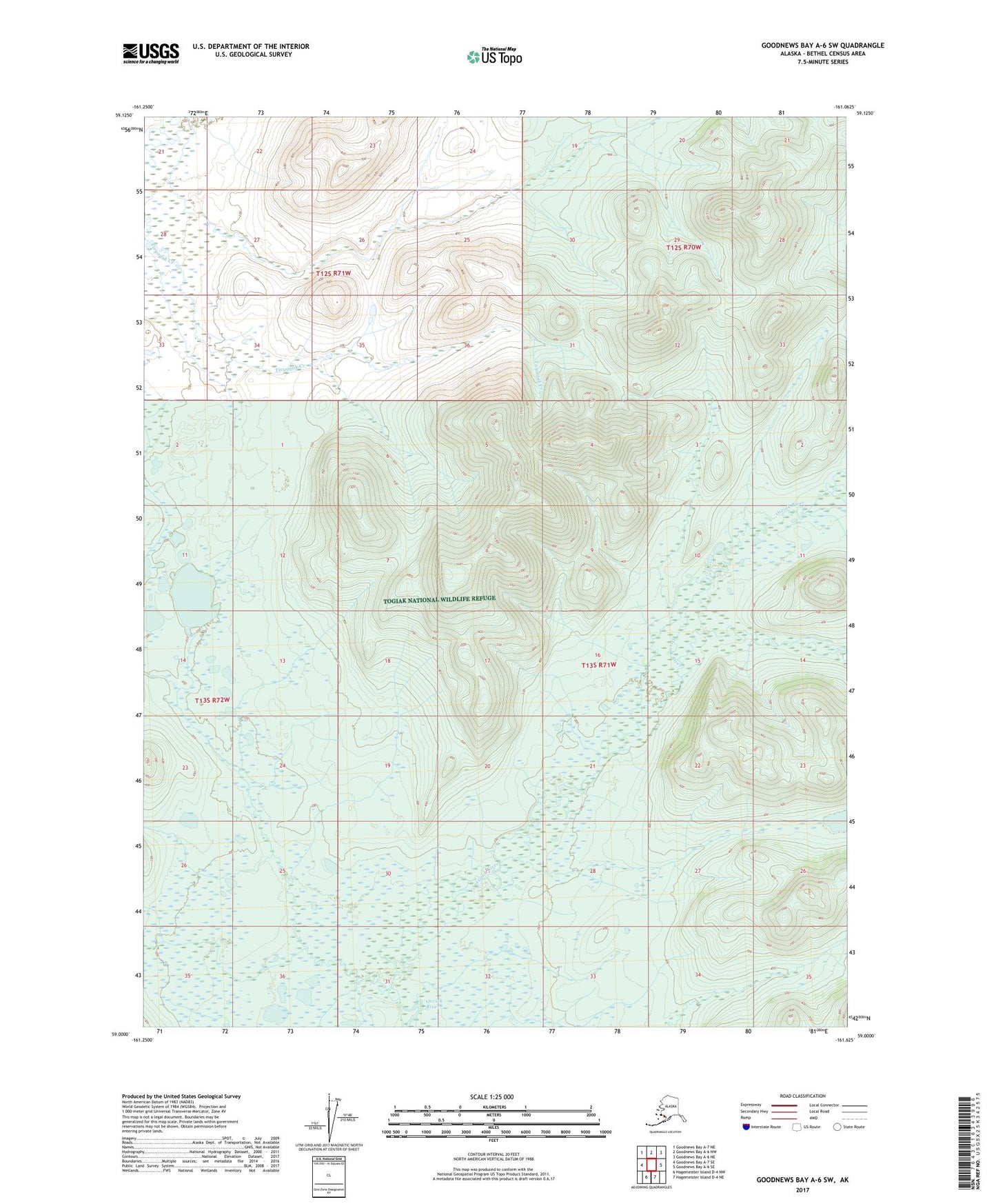 Goodnews Bay A-6 SW Alaska US Topo Map Image