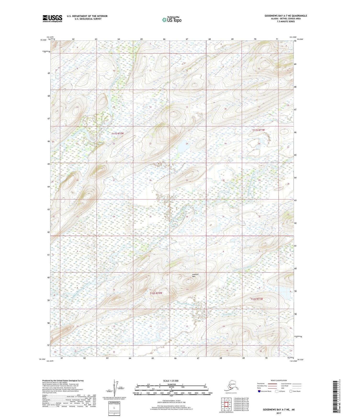 Goodnews Bay A-7 NE Alaska US Topo Map Image