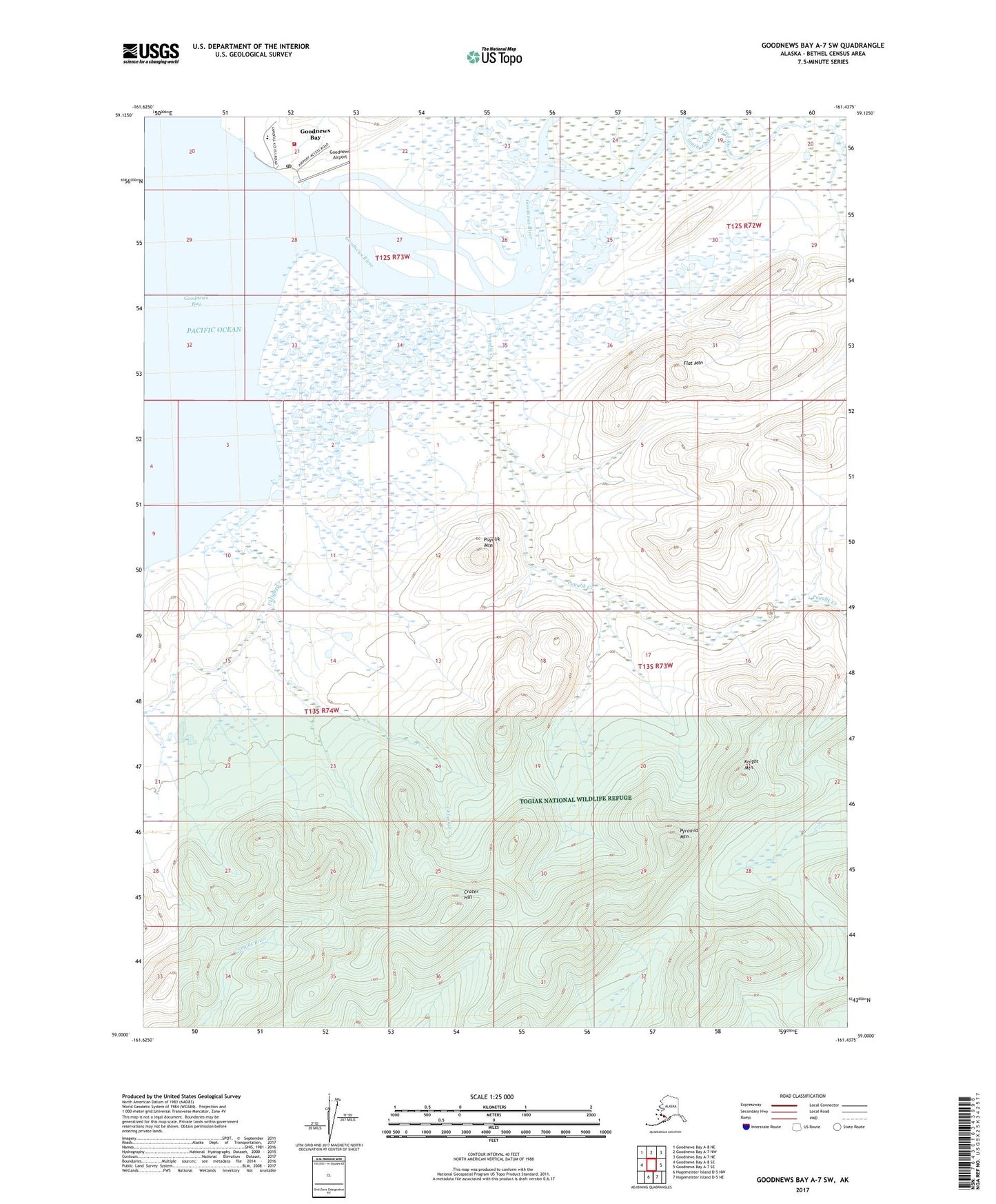 Goodnews Bay A-7 SW Alaska US Topo Map Image