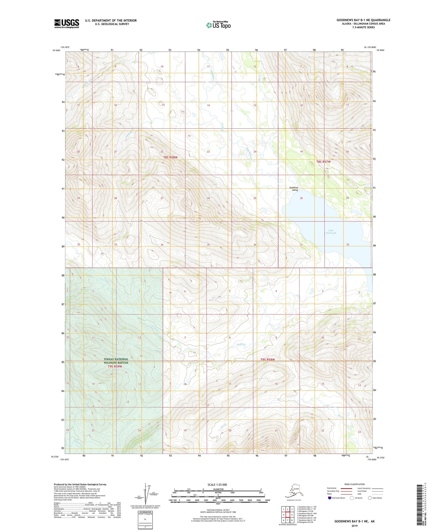 Goodnews Bay B-1 NE Alaska US Topo Map Image