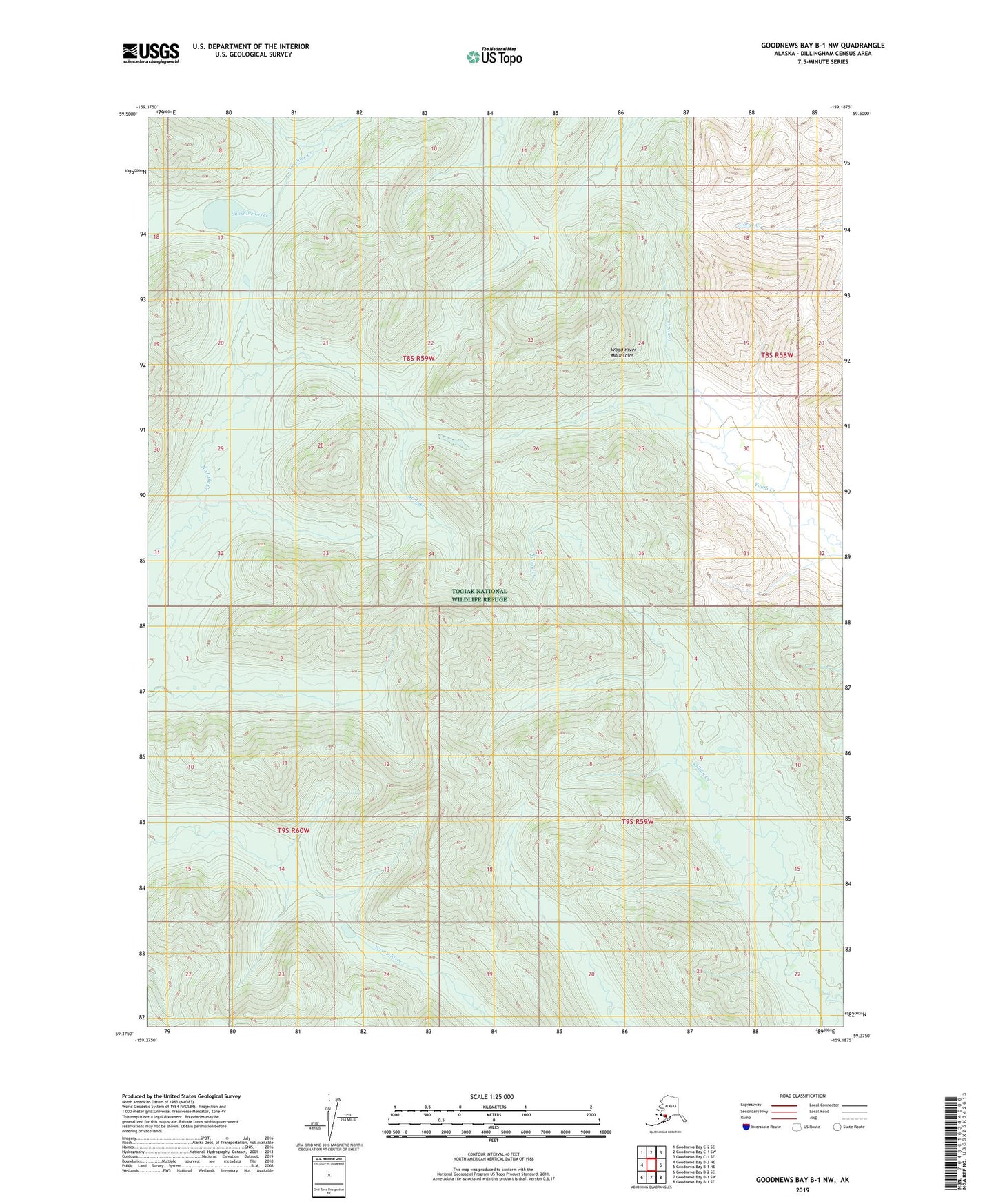 Goodnews Bay B-1 NW Alaska US Topo Map Image