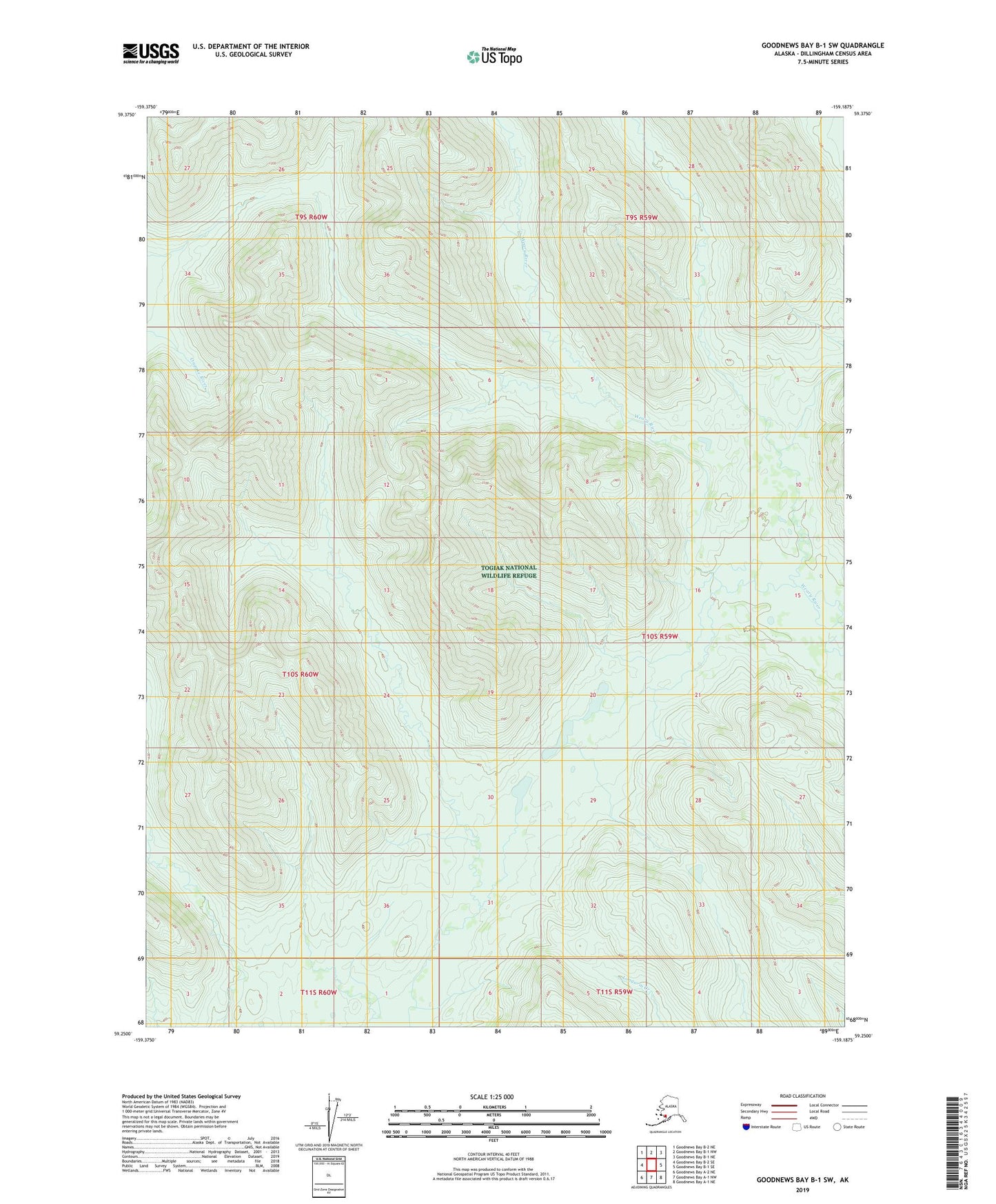 Goodnews Bay B-1 SW Alaska US Topo Map Image