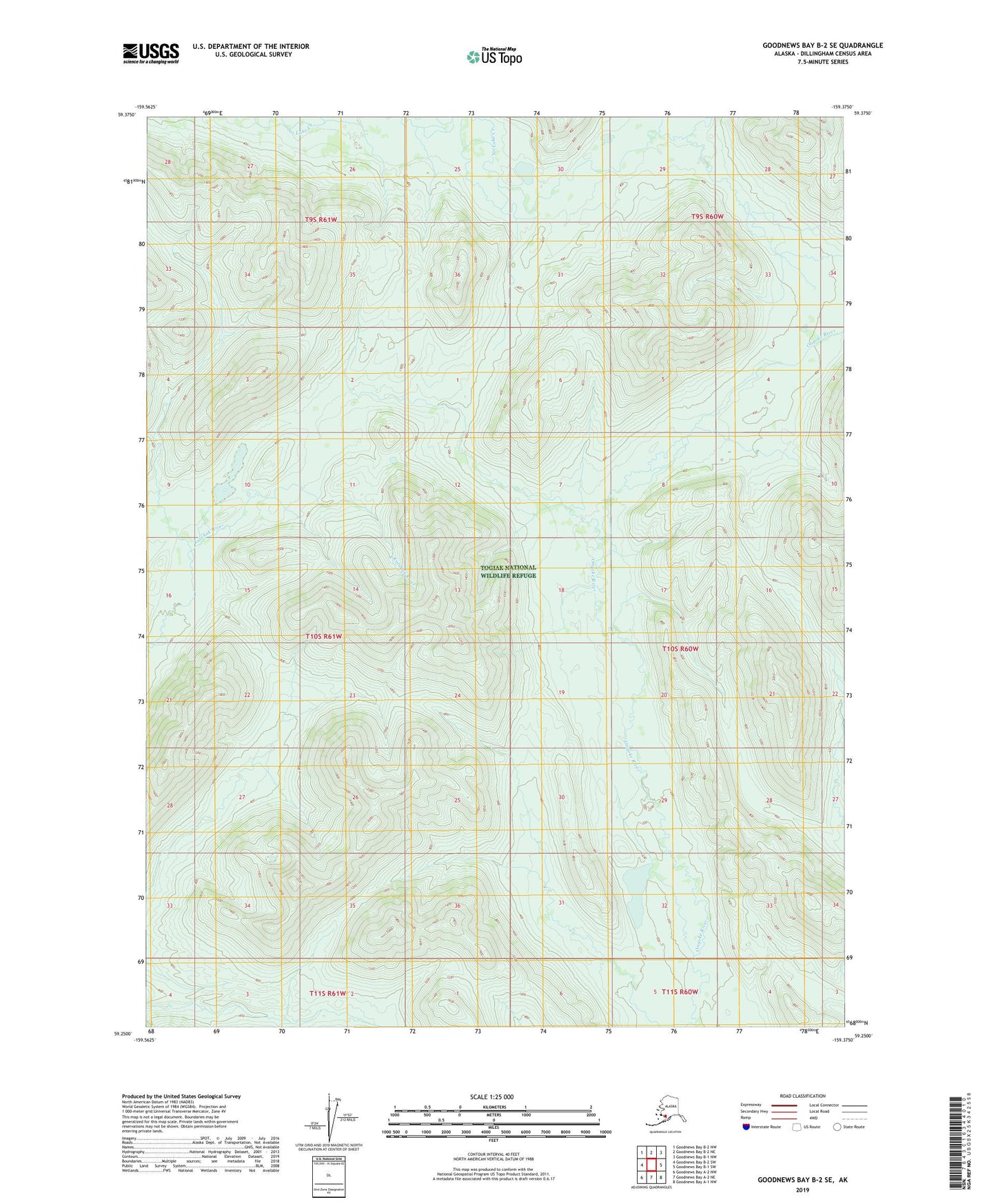 Goodnews Bay B-2 SE Alaska US Topo Map Image