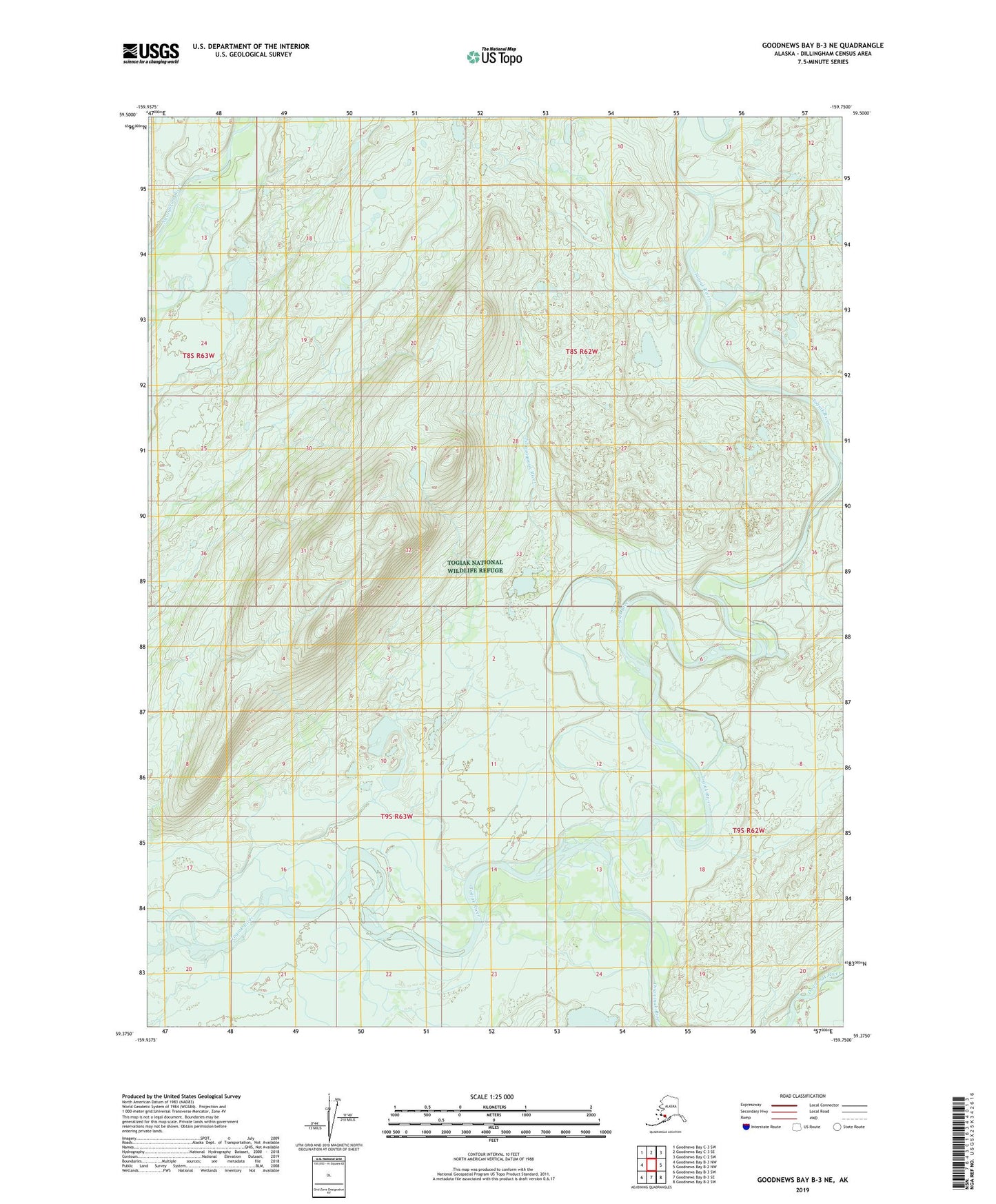 Goodnews Bay B-3 NE Alaska US Topo Map Image