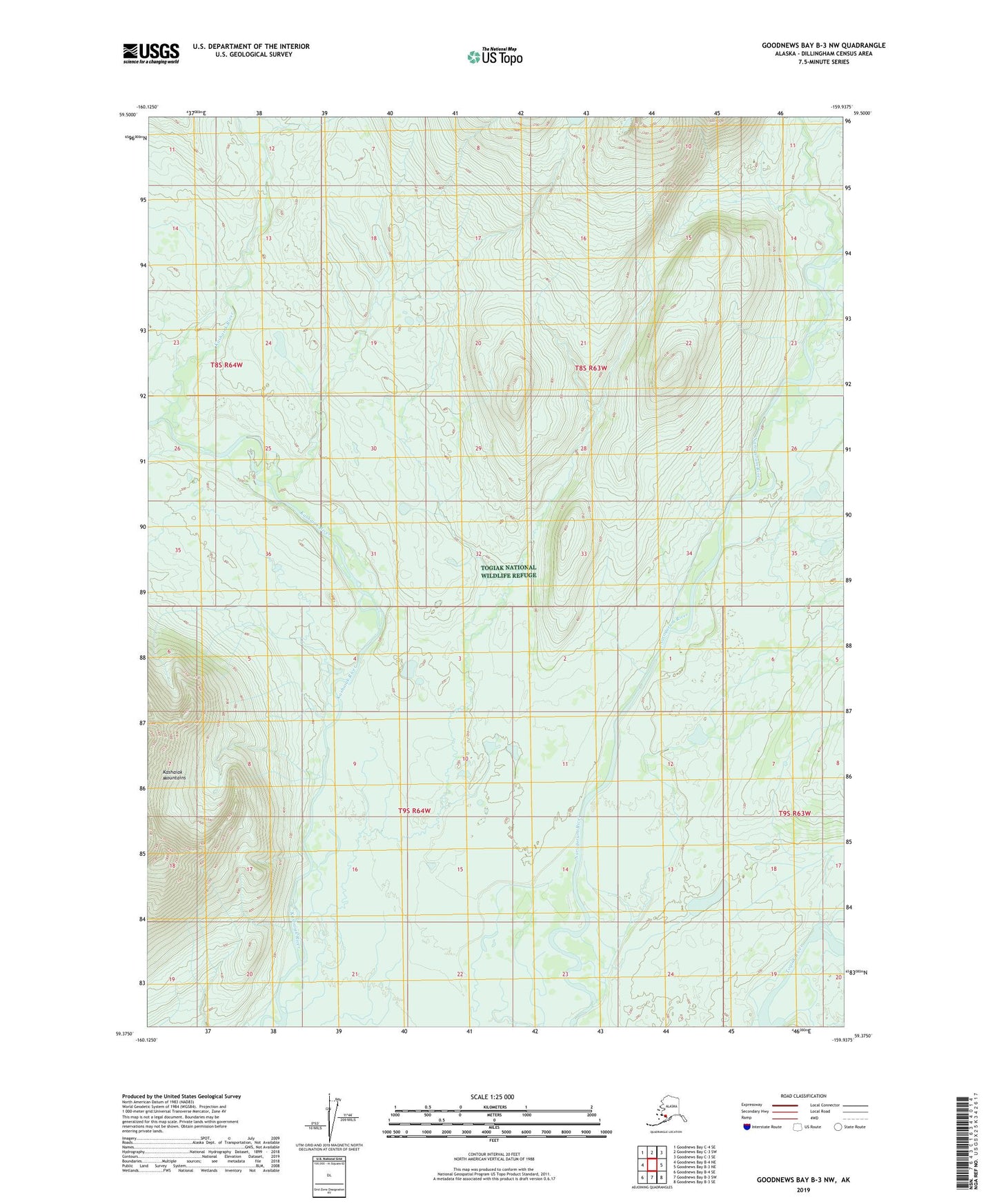Goodnews Bay B-3 NW Alaska US Topo Map Image