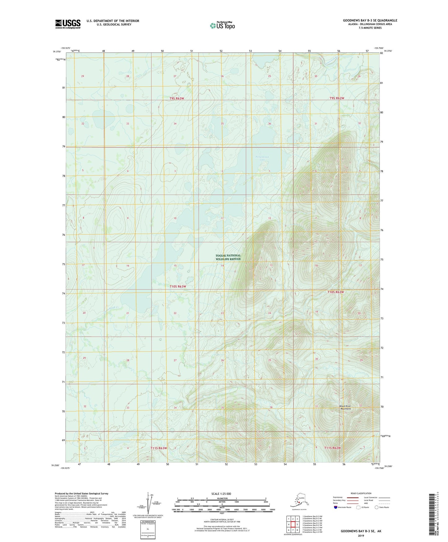 Goodnews Bay B-3 SE Alaska US Topo Map Image