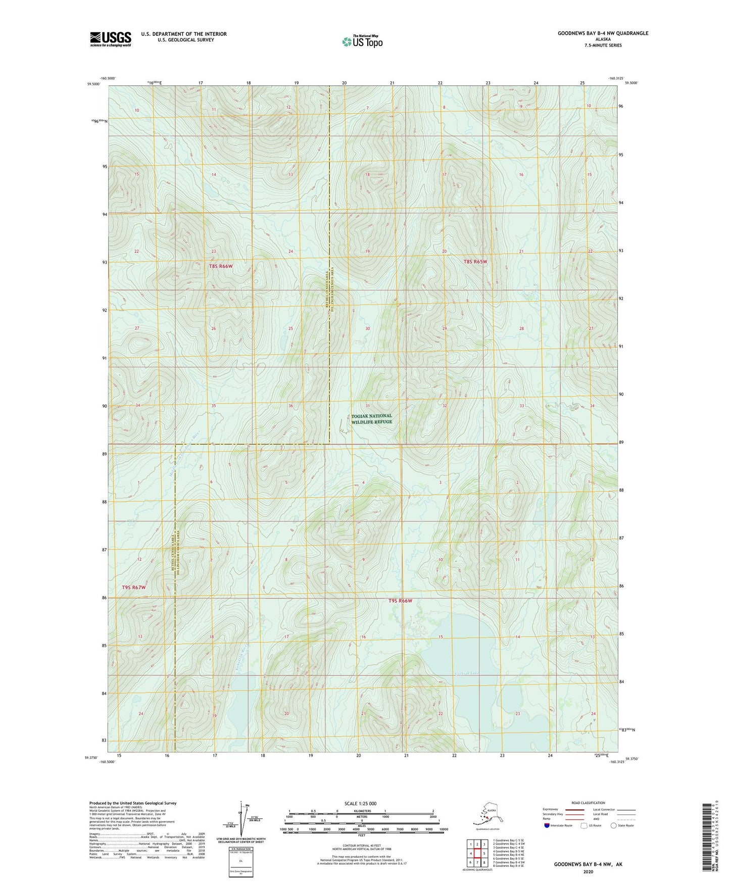 Goodnews Bay B-4 NW Alaska US Topo Map Image