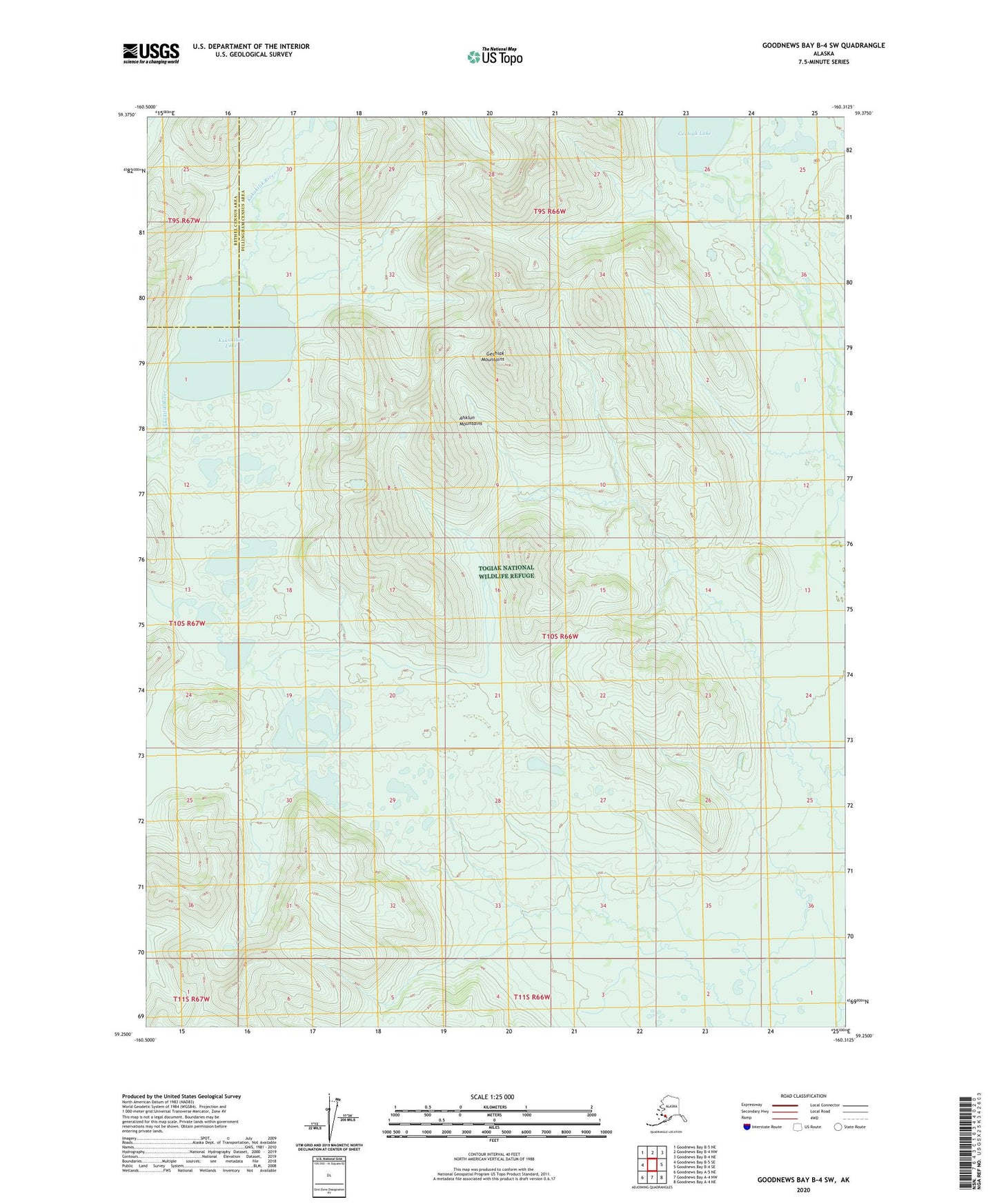 Goodnews Bay B-4 SW Alaska US Topo Map Image