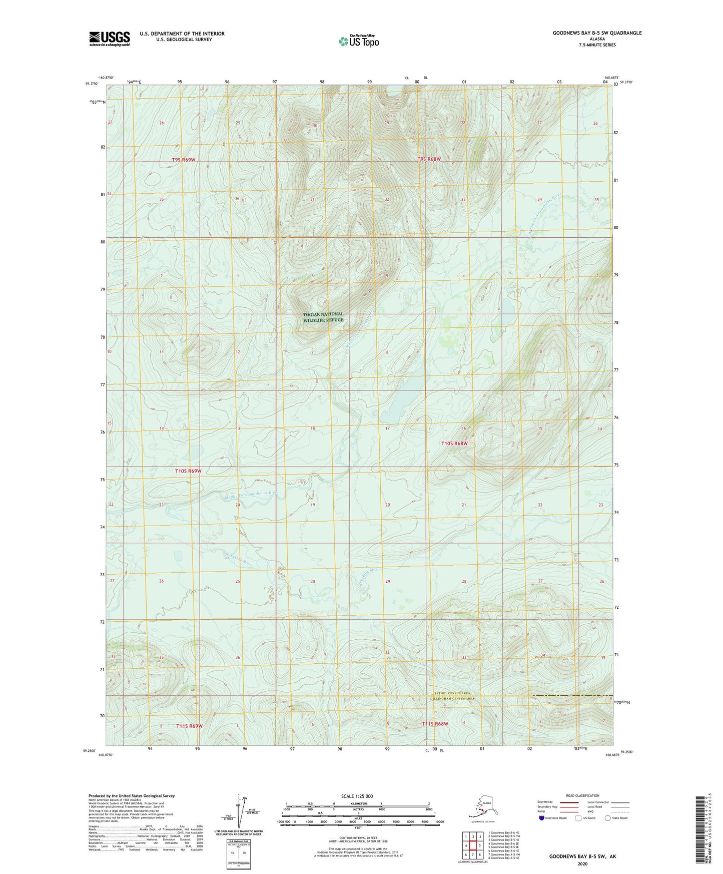 Goodnews Bay B-5 SW Alaska US Topo Map Image