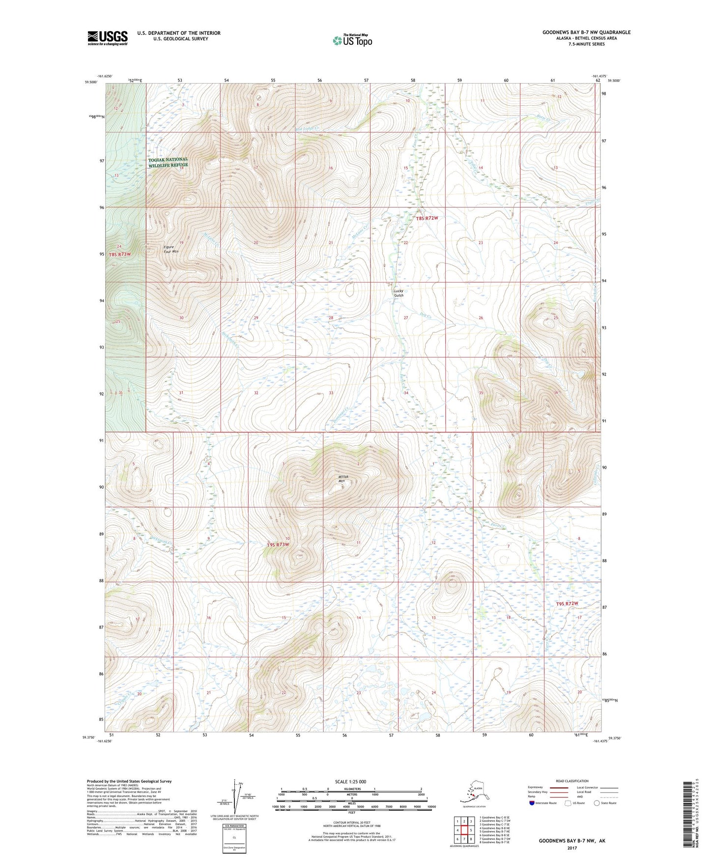 Goodnews Bay B-7 NW Alaska US Topo Map Image