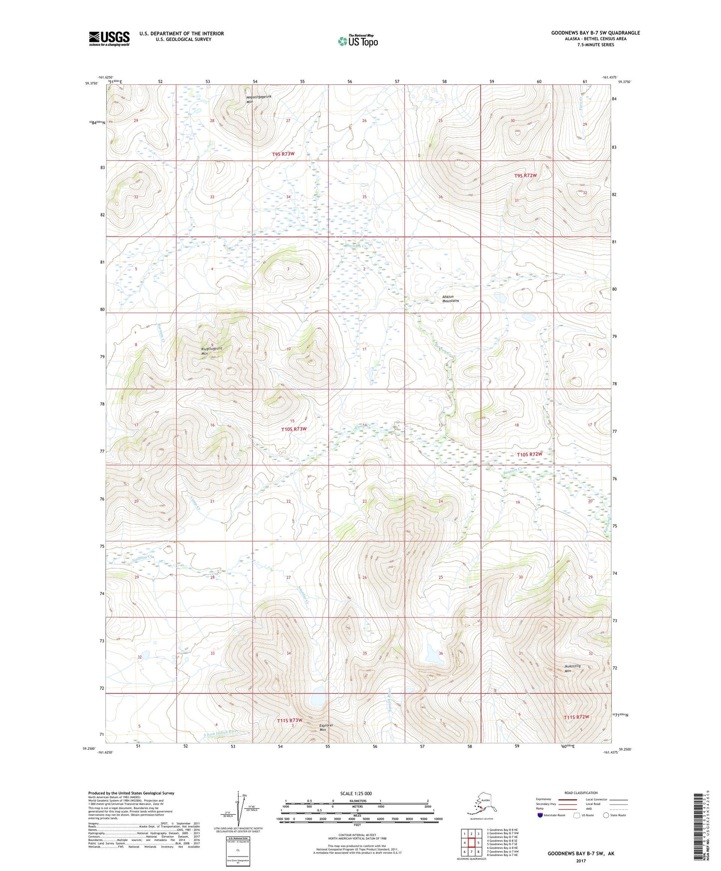 Goodnews Bay B-7 SW Alaska US Topo Map Image
