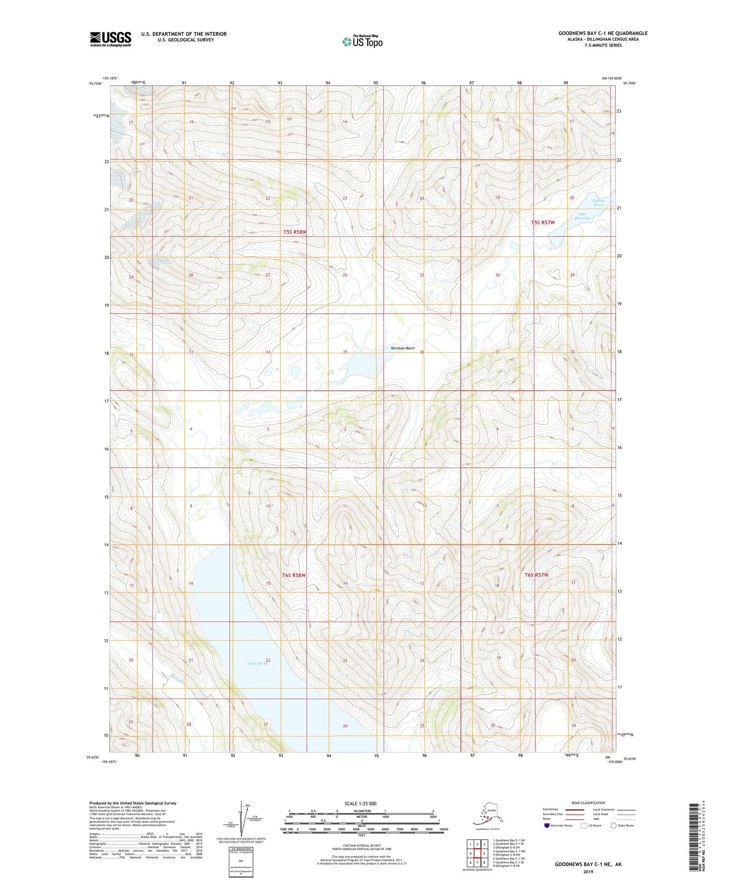 Goodnews Bay C-1 NE Alaska US Topo Map Image