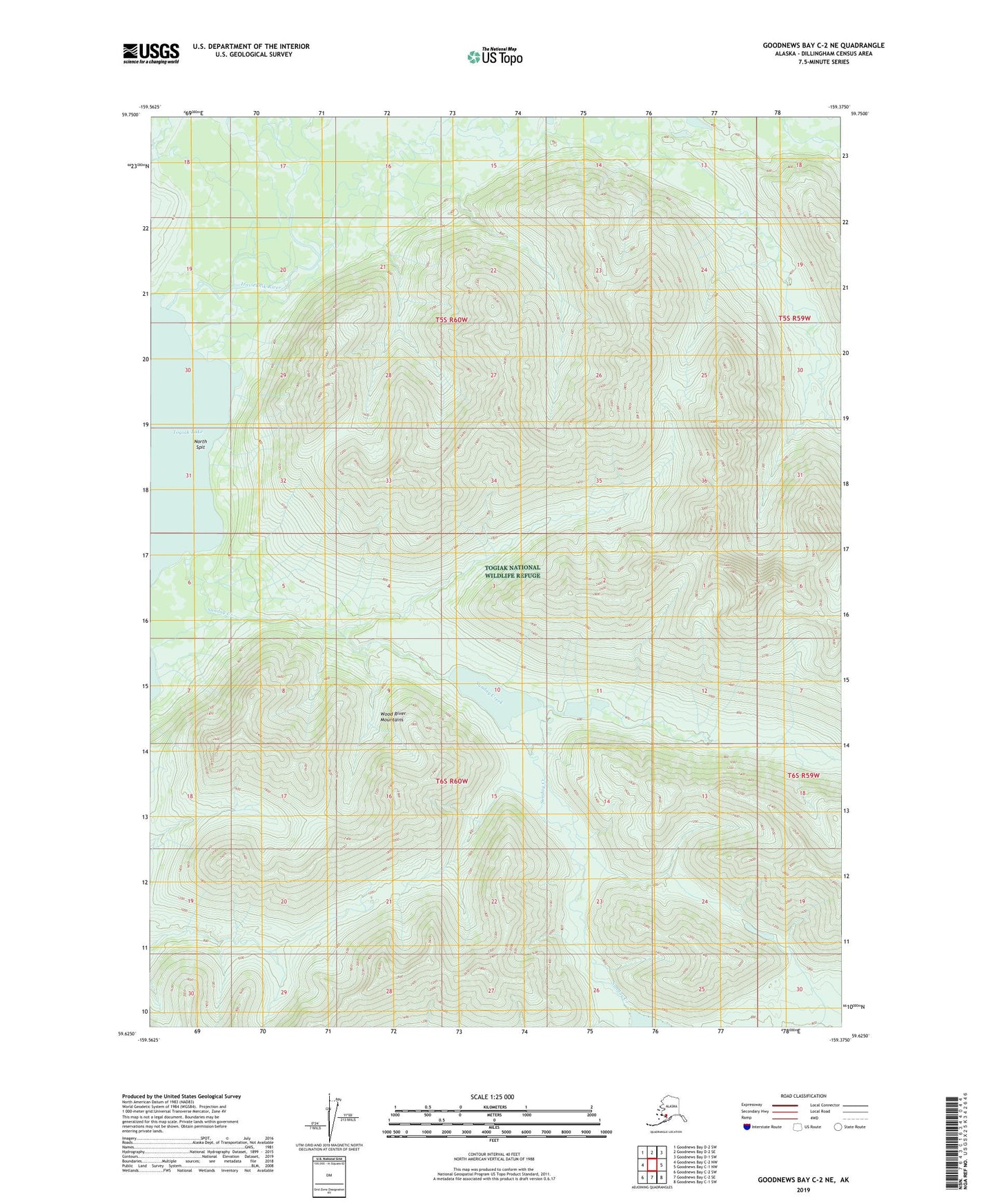 Goodnews Bay C-2 NE Alaska US Topo Map Image