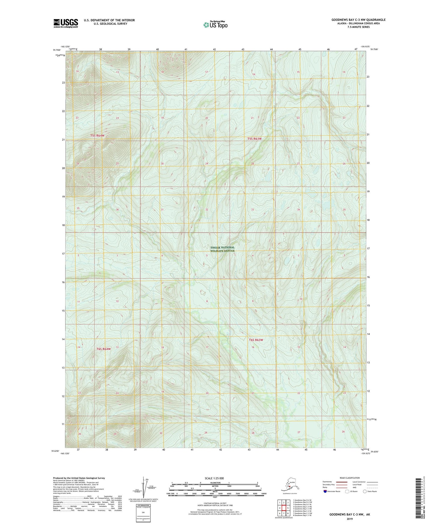 Goodnews Bay C-3 NW Alaska US Topo Map Image