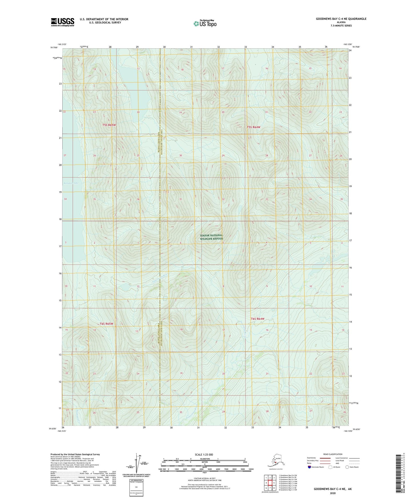 Goodnews Bay C-4 NE Alaska US Topo Map Image