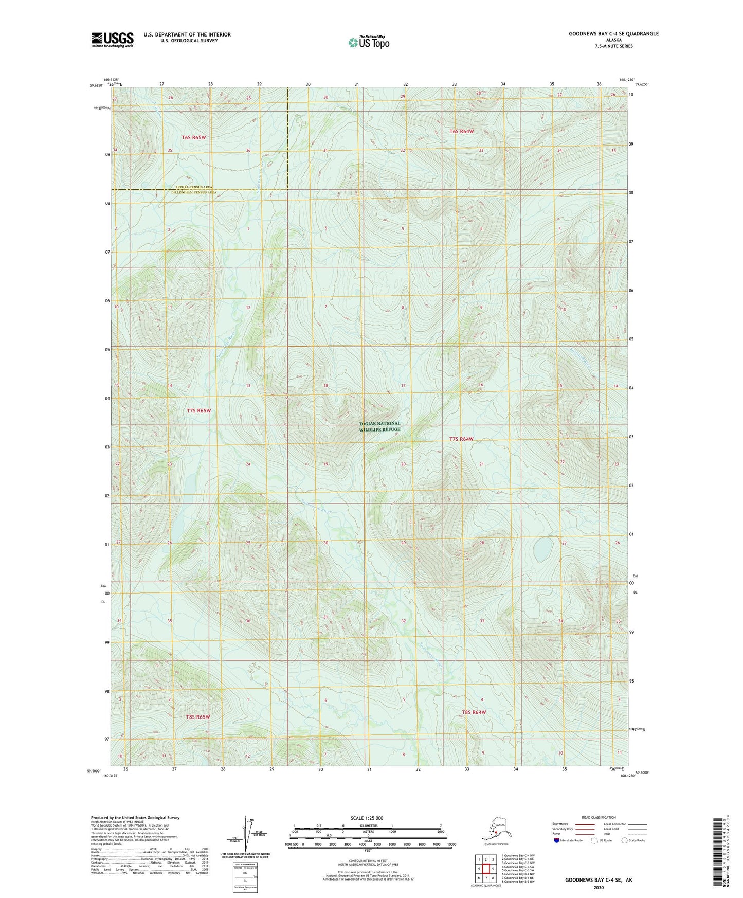 Goodnews Bay C-4 SE Alaska US Topo Map Image